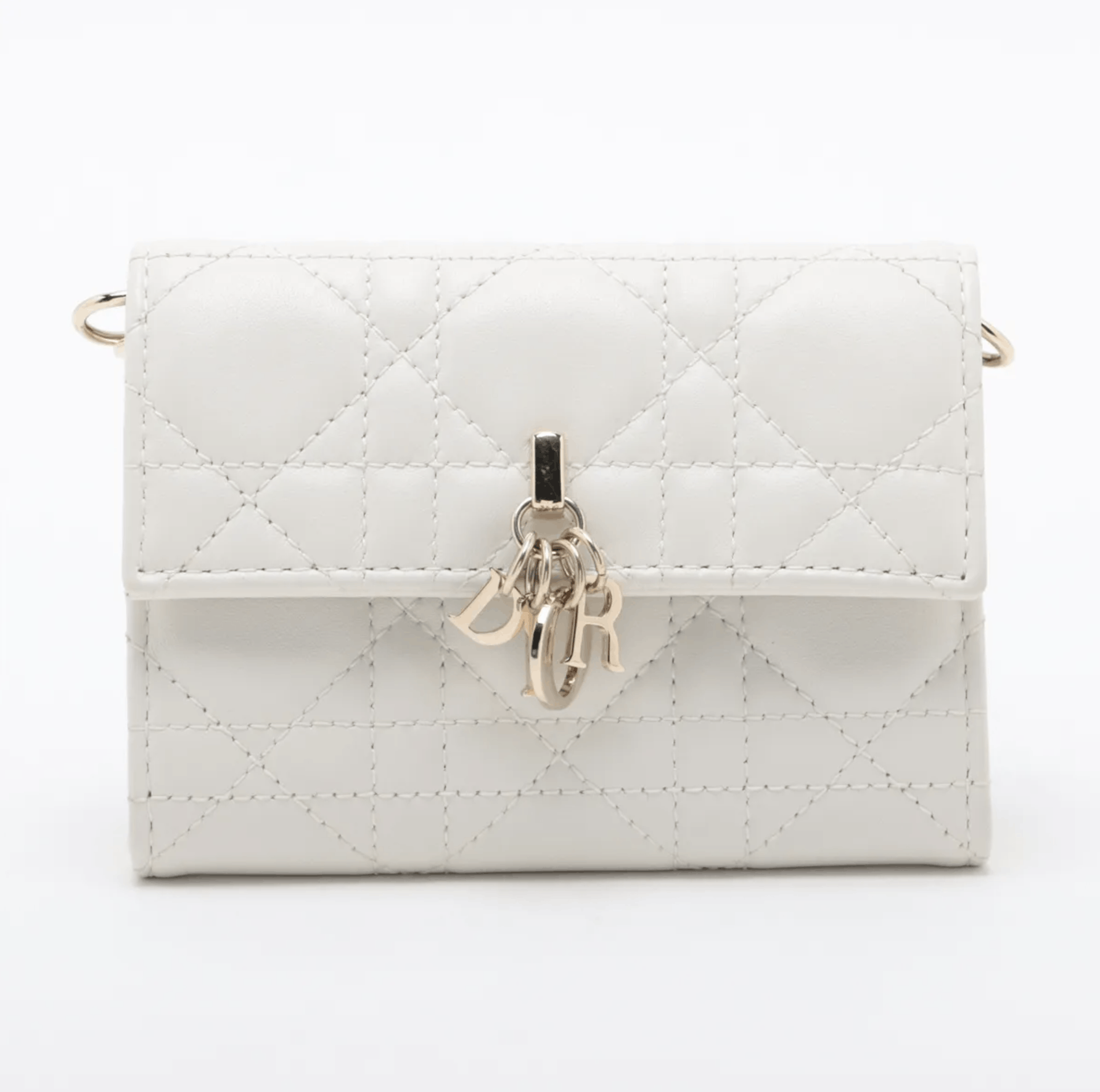 Dior Dior Leather Chain Shoulder Wallet Off-White Size ONE SIZE - 2 Thumbnail