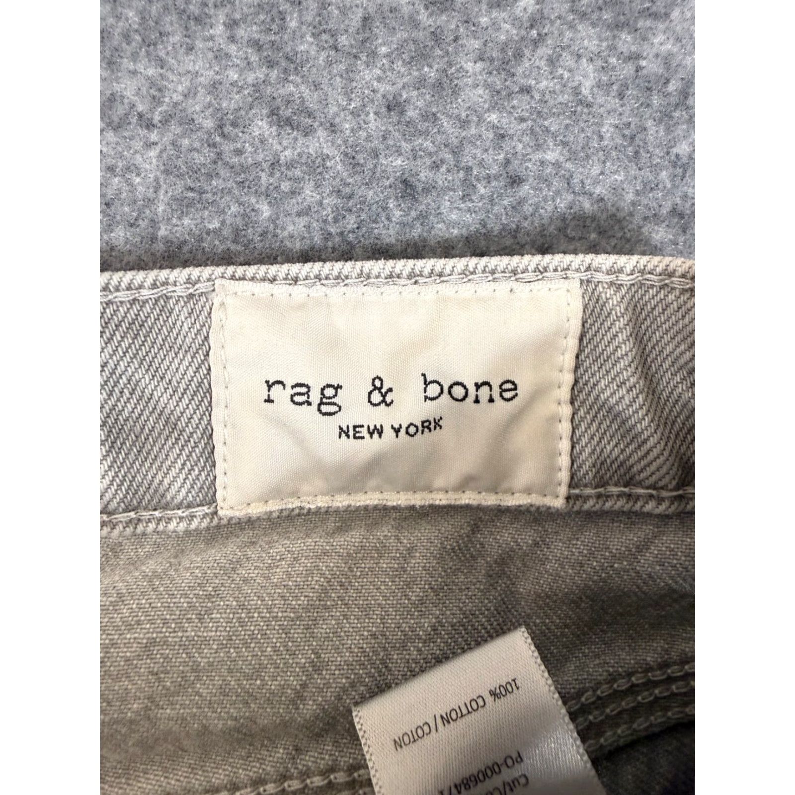 Rag & Bone Rag & Bone Fit 2 Button Fly Jeans Mens 33X28 Gray Denim High Rise Straight Leg Pants Size US 33 - 6 Thumbnail