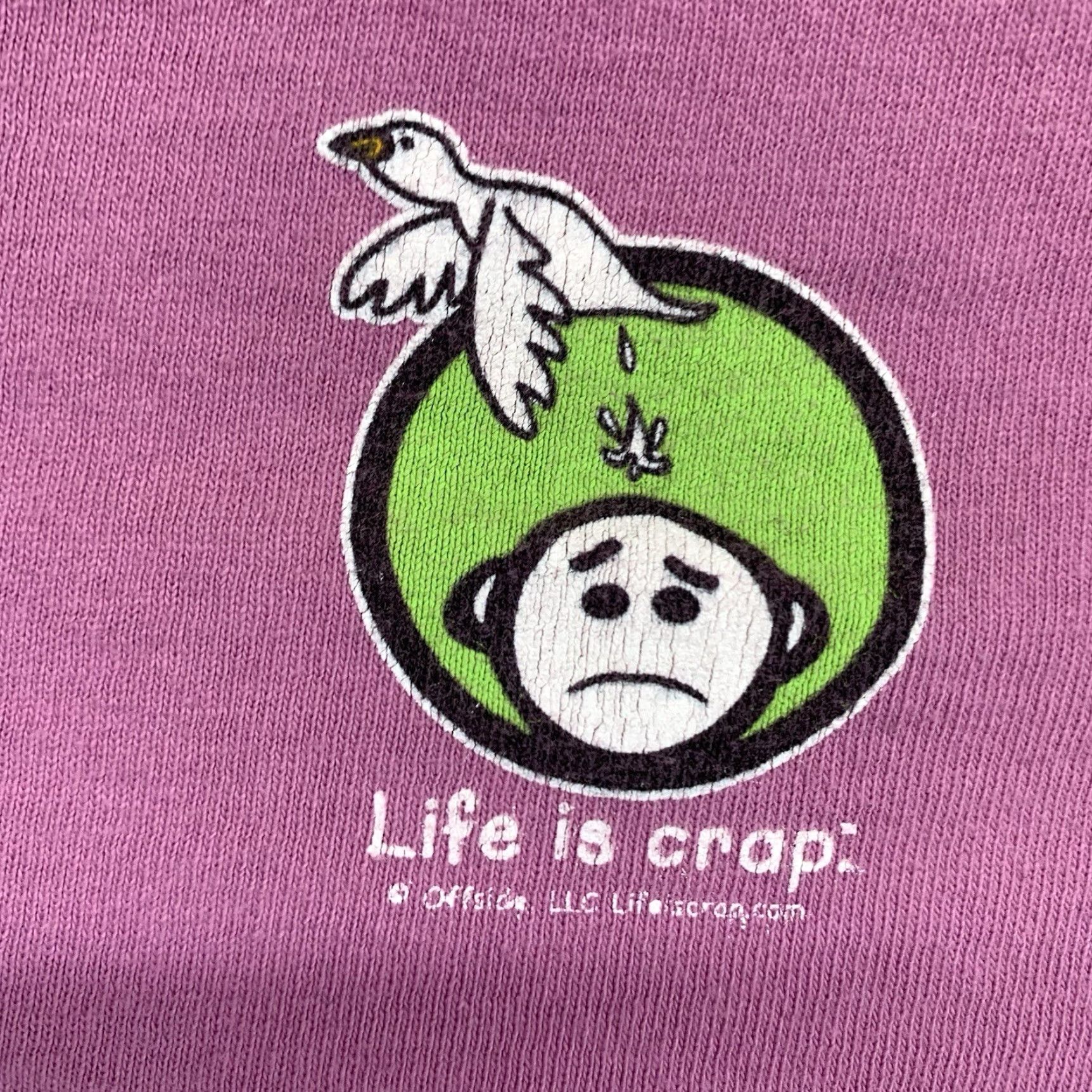 Alife Vintage Life is Crap Women's T Shirt Size Medium Crew Neck Short Sleeve Purple Funny Drinking Humor Size M / US 6-8 / IT 42-44 - 4 Thumbnail