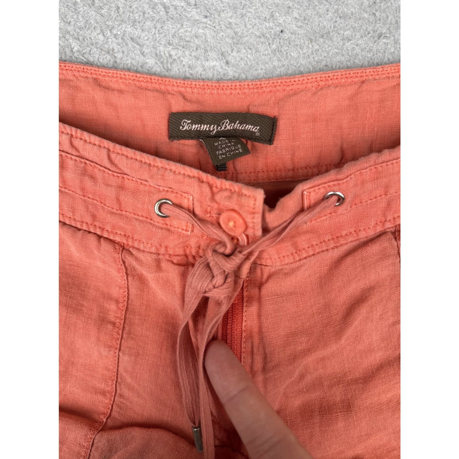 Tommy Bahama Tommy Bahama Shorts Women 4 Coral Drawstring Waist Casual Linen Blend Beach Size 27" / US 4 / IT 40 - 6 Thumbnail