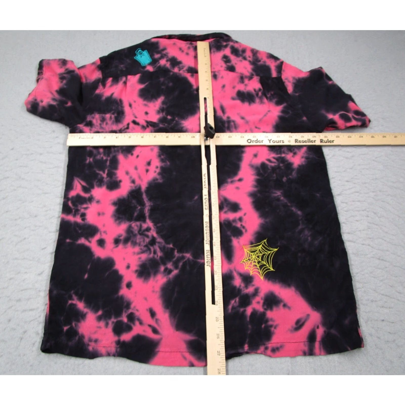 Disney Disney Men's Medium Pink Tie Dye Button-Up Shirt with Loop Collar - Halloween Hawaiian Style Size US M / EU 48-50 / 2 - 5 Thumbnail
