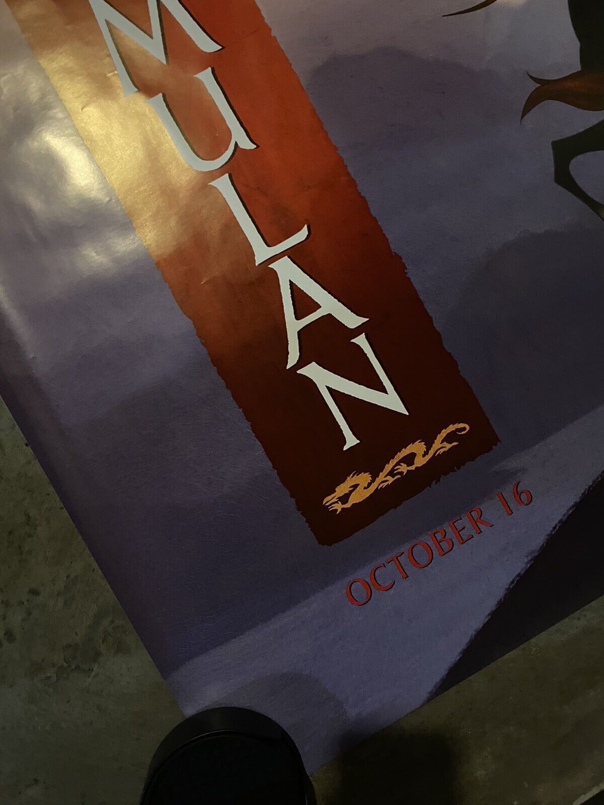 Disney Vintage 90s Mulan UK Release Date Poster October 16th Disney Size ONE SIZE - 2 Thumbnail