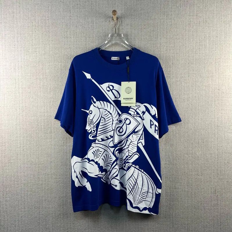 Burberry Burberry Men's Blue Cotton Graphic T-Shirt Size US XXL / EU 58 / 5 - 1 Thumbnail
