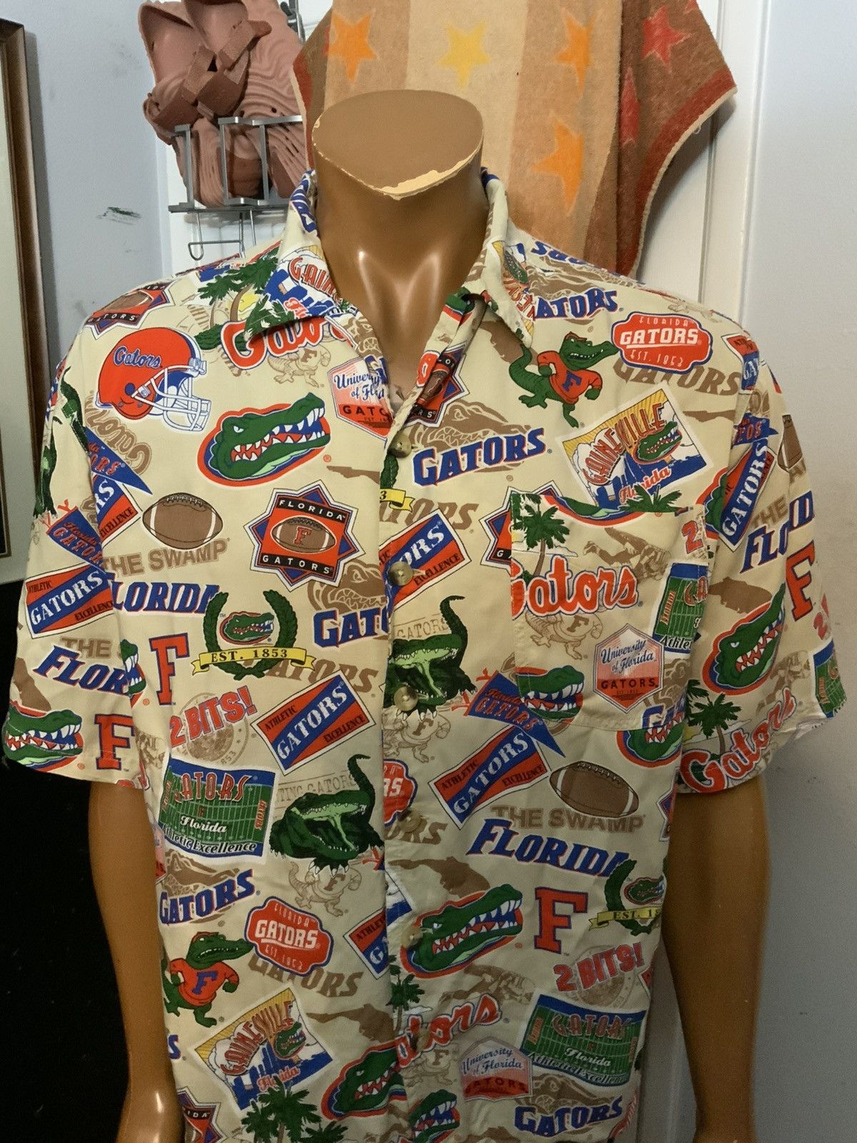 Vintage Vintage 90s Florida Gators Football Hawaiian Button Shirt Size US M / EU 48-50 / 2 - 10 Thumbnail