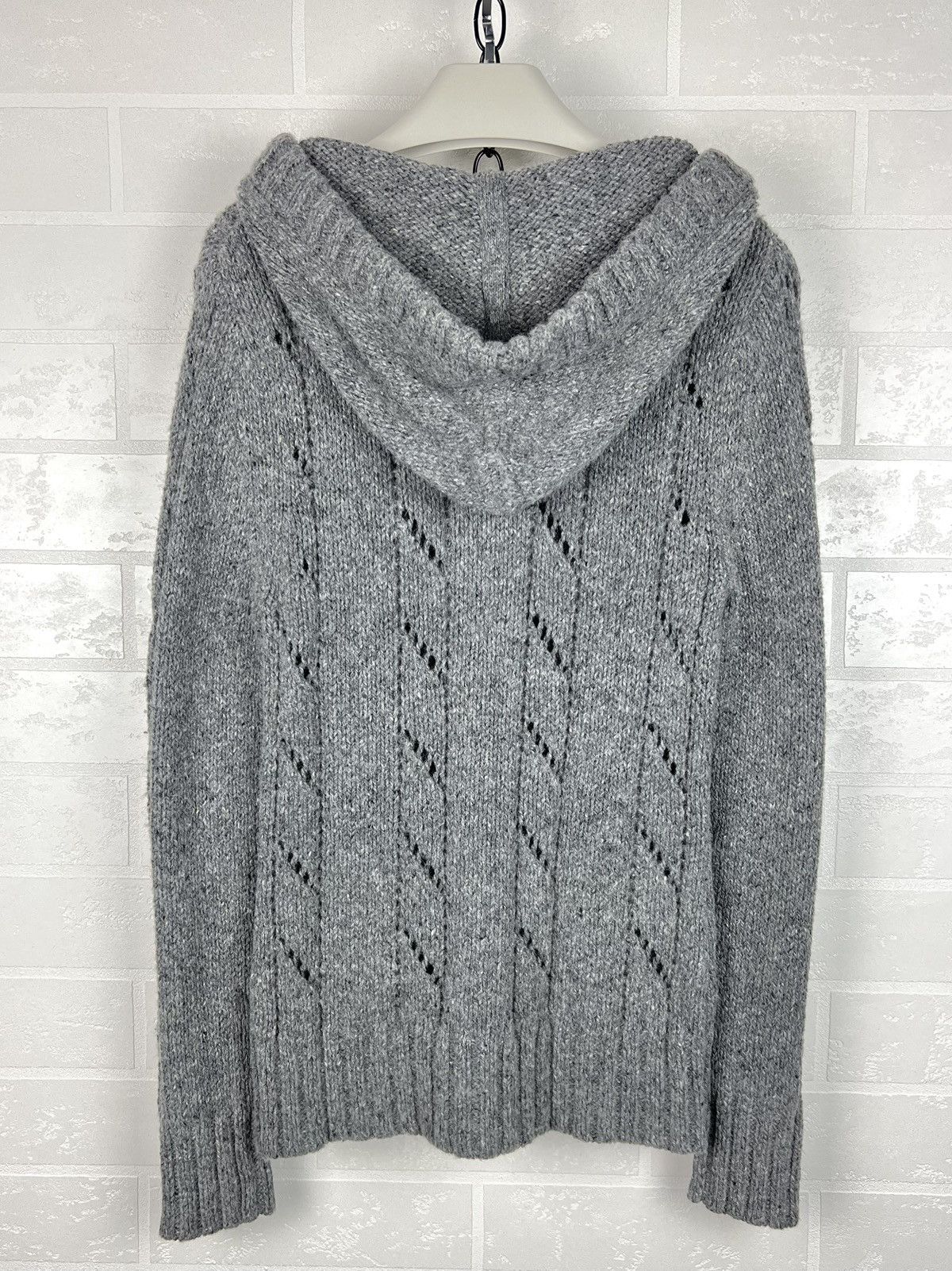 Hermes HERMES Sweater Hooded Wool Knit Mesh Pockets Gray Women's Size M / US 6-8 / IT 42-44 - 17 Thumbnail