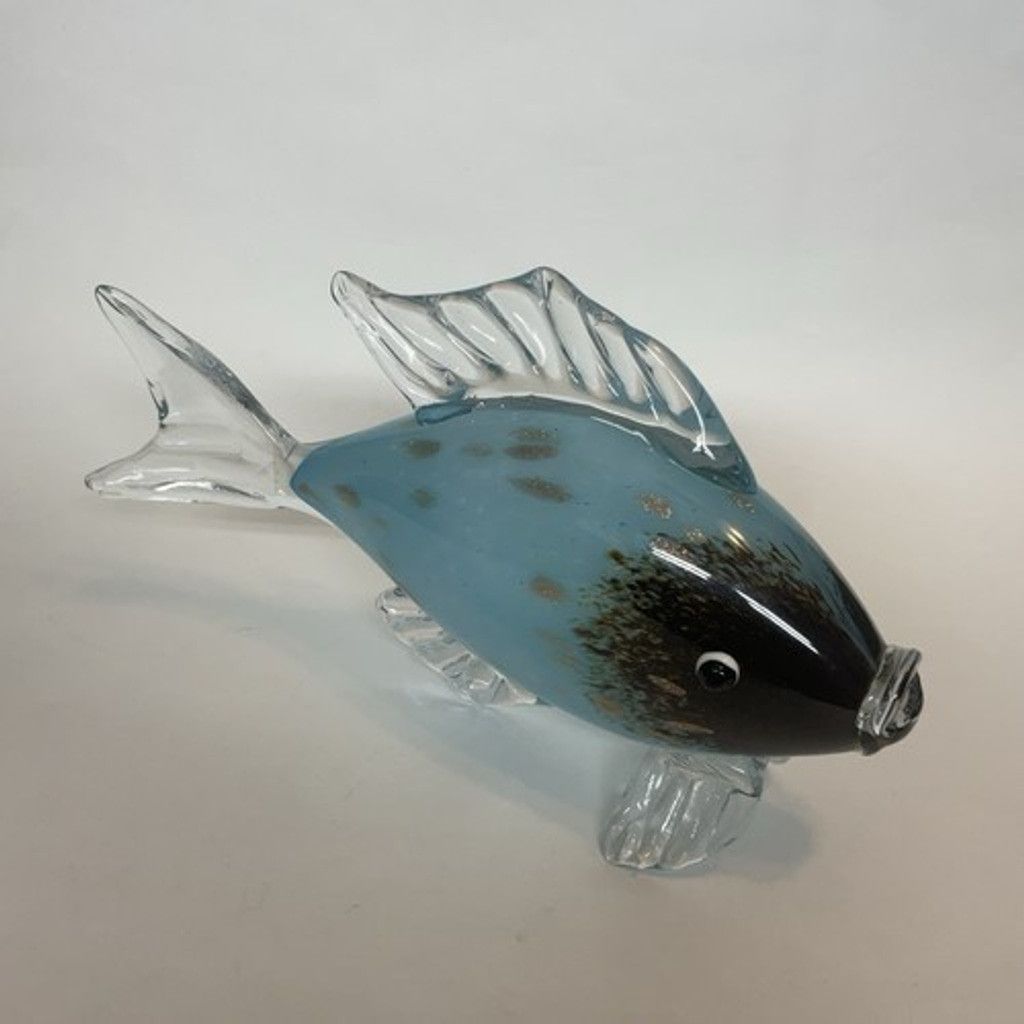 Murano VTG Large Murano Style ArtGlass Fish Sculpture 11"x6.5” Flaw Size ONE SIZE - 1 Thumbnail