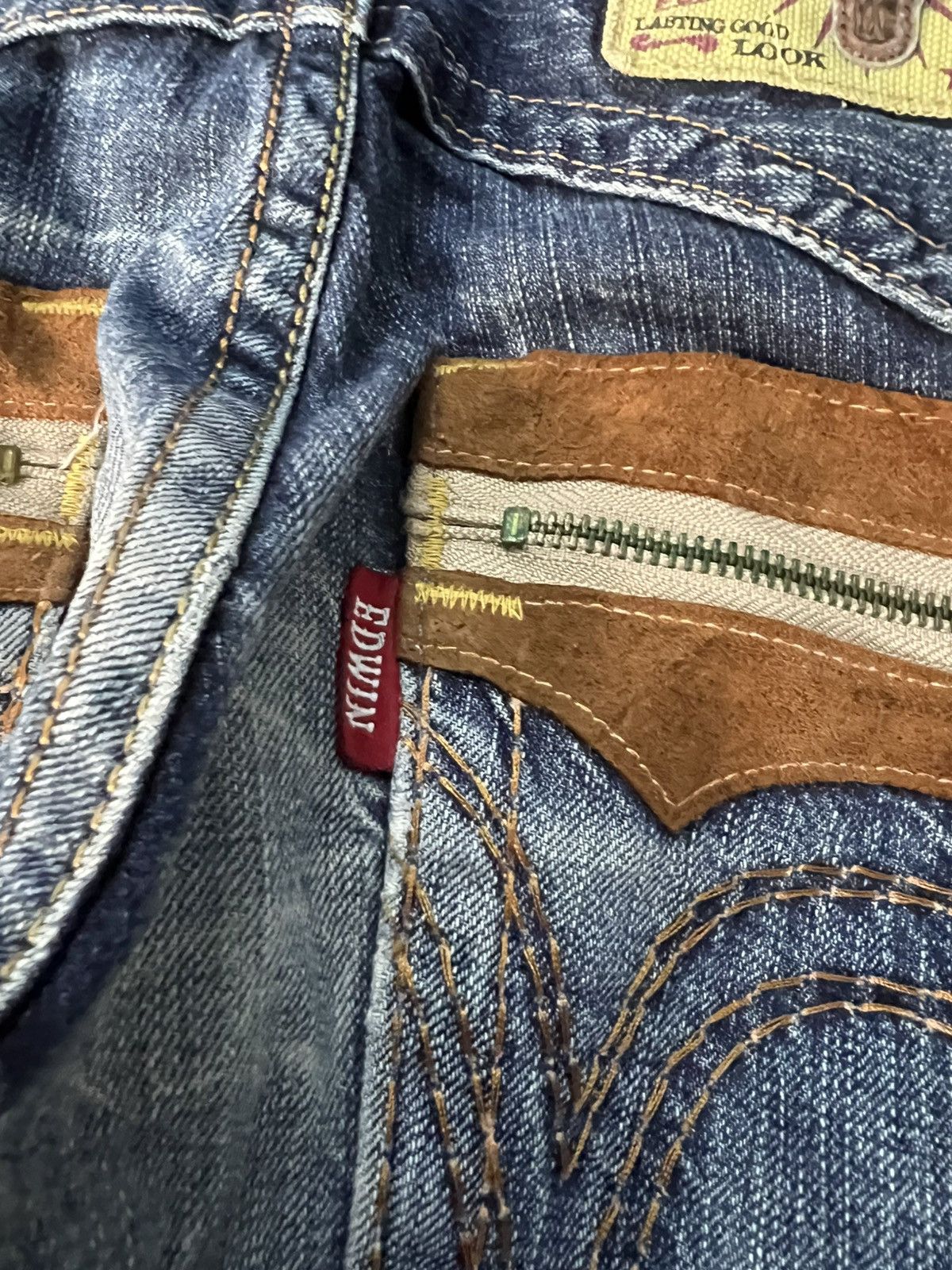 Edwin × Japanese Brand × Vintage EDWIN EXCLUSIVE VINTAGE BUFFALO HEAD DISTRESS JEANS Size US 29 - 21 Thumbnail