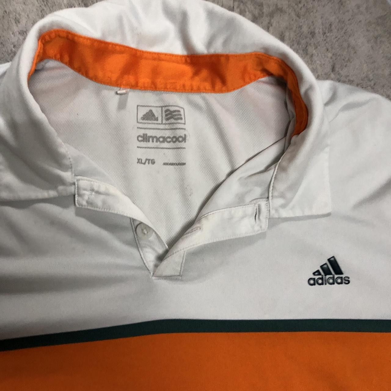 Adidas White Adidas polo shirt with orange and green stripes #golf Size US XL / EU 56 / 4 - 3 Thumbnail