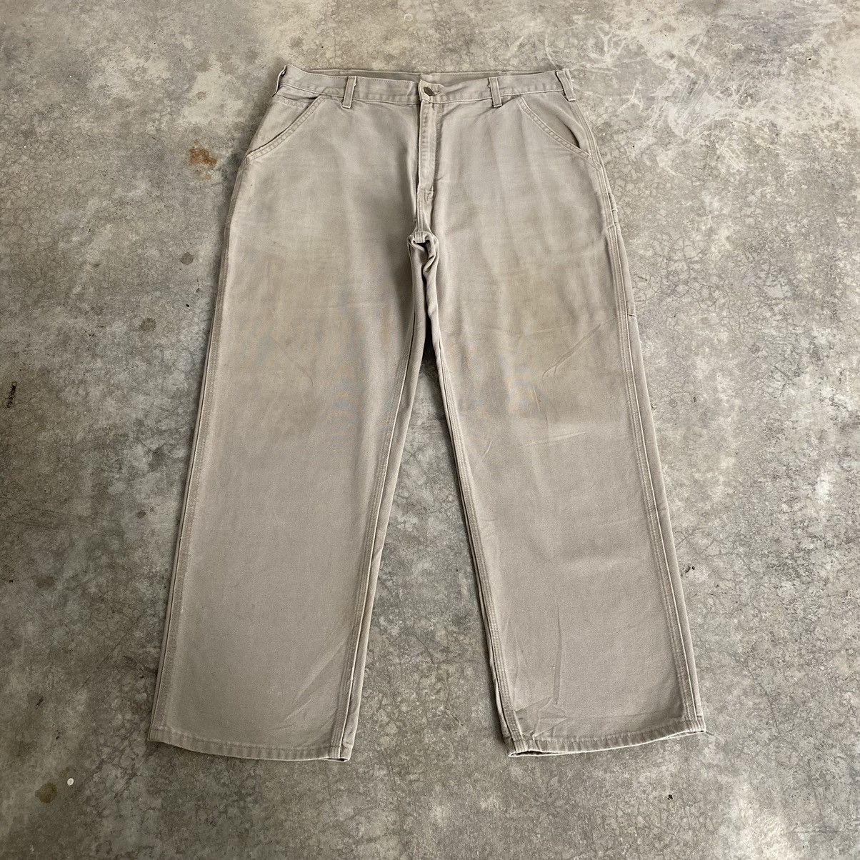 Carhartt Vintage Carhartt Desert Grey Carpenter Workwear Pants Size US 36 / EU 52 - 1 Thumbnail