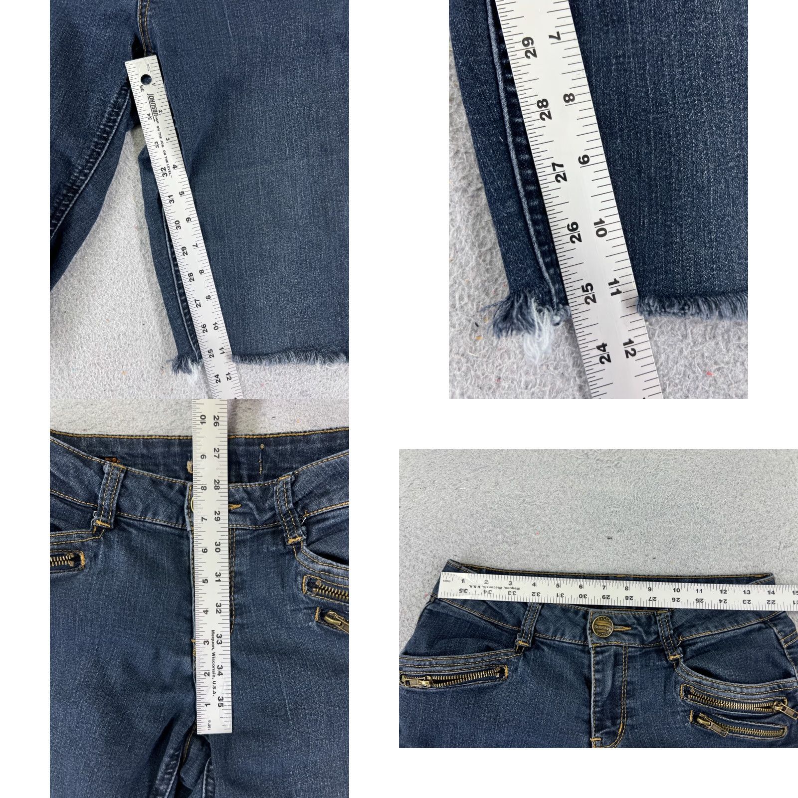 Vintage Democracy Shorts Womens 6 Blue Denim Cutoff Cotton Blend Raw Hem Low Rise 27x11 Size 28" / US 6 / IT 42 - 8 Thumbnail