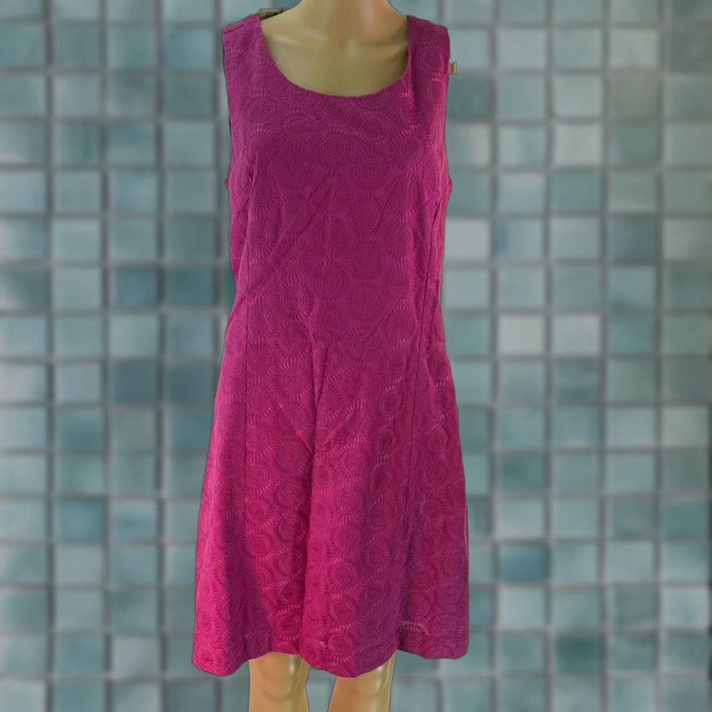 Vintage VINTAGE Hatley Women's Floral Embroidered Sleeveless Pink Cotton Shift Dress Size 10 Casual Size L / US 10 / IT 46 - 1 Thumbnail