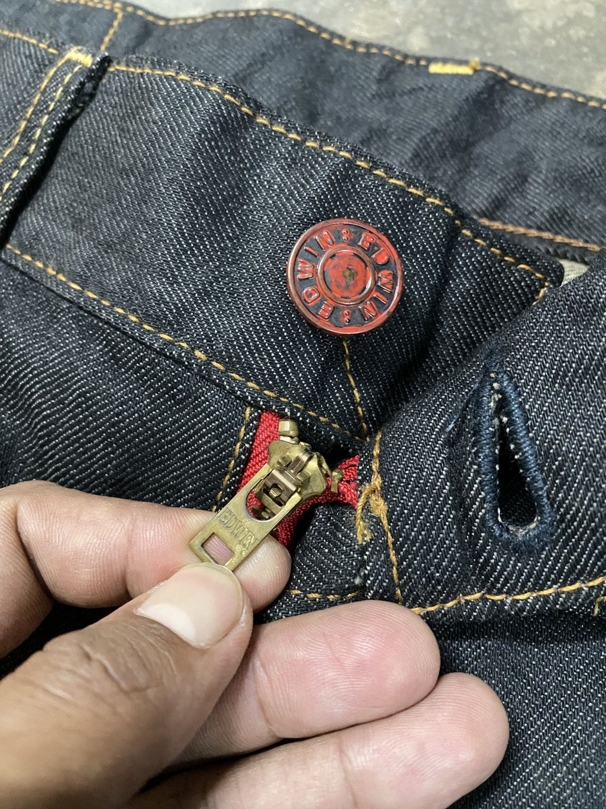 Edwin × Japanese Brand Flare Jeans Edwin BT5001 32x32 Black Gold Like New p179 Size US 34 / EU 50 - 6 Thumbnail