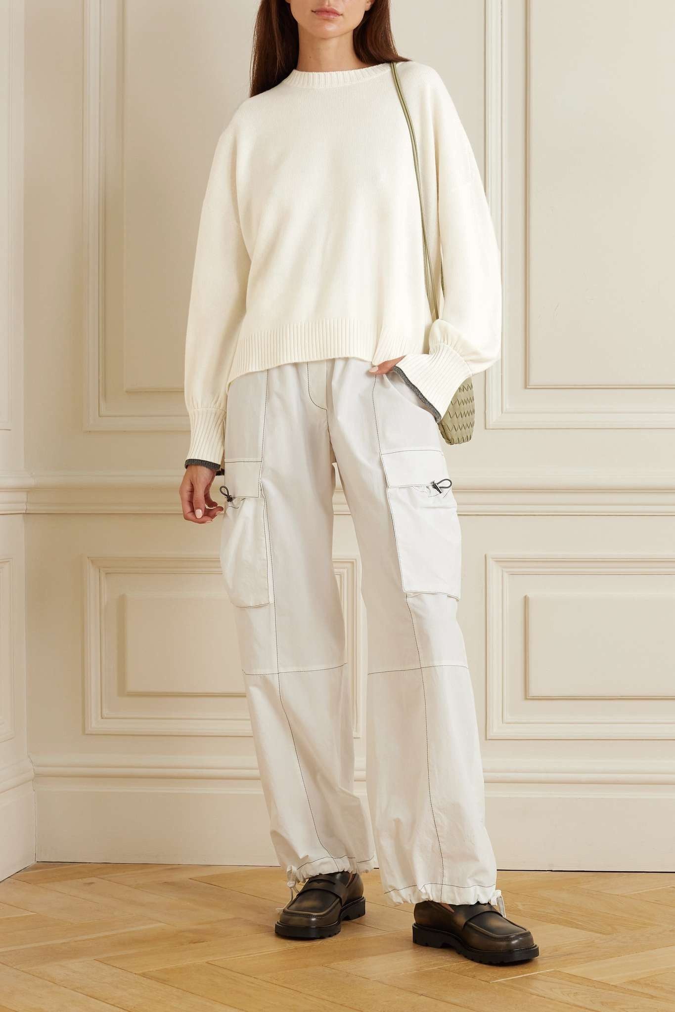 Brunello Cucinelli o1y0825 Crewneck Sweater in White Size S / US 4 / IT 40 - 4 Thumbnail