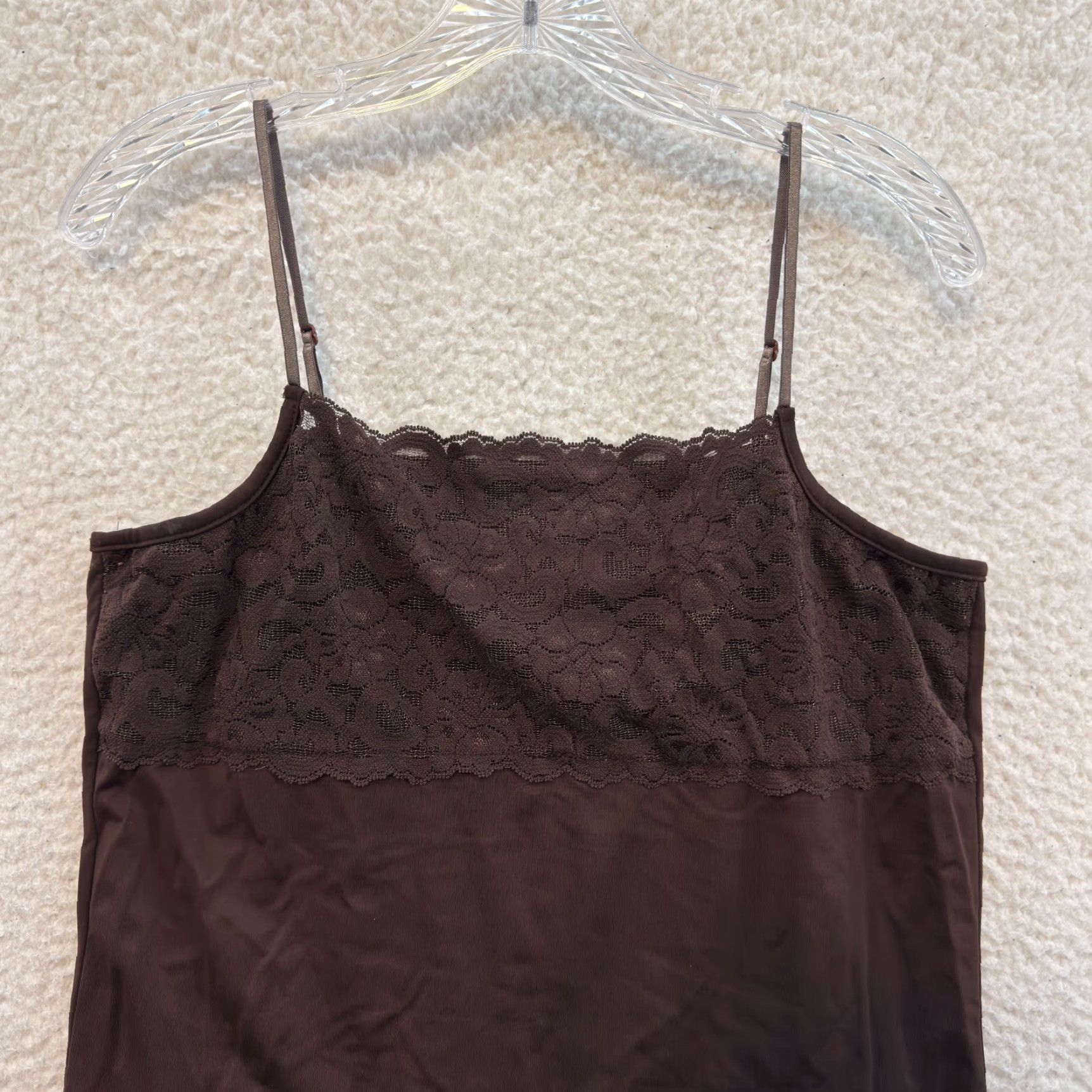 Vintage Y2K Vintage Camisole Tank Top L Brown Slinky Stretch Grunge Whimsigoth Fairy Shirt Womens Size L / US 10 / IT 46 - 3 Thumbnail