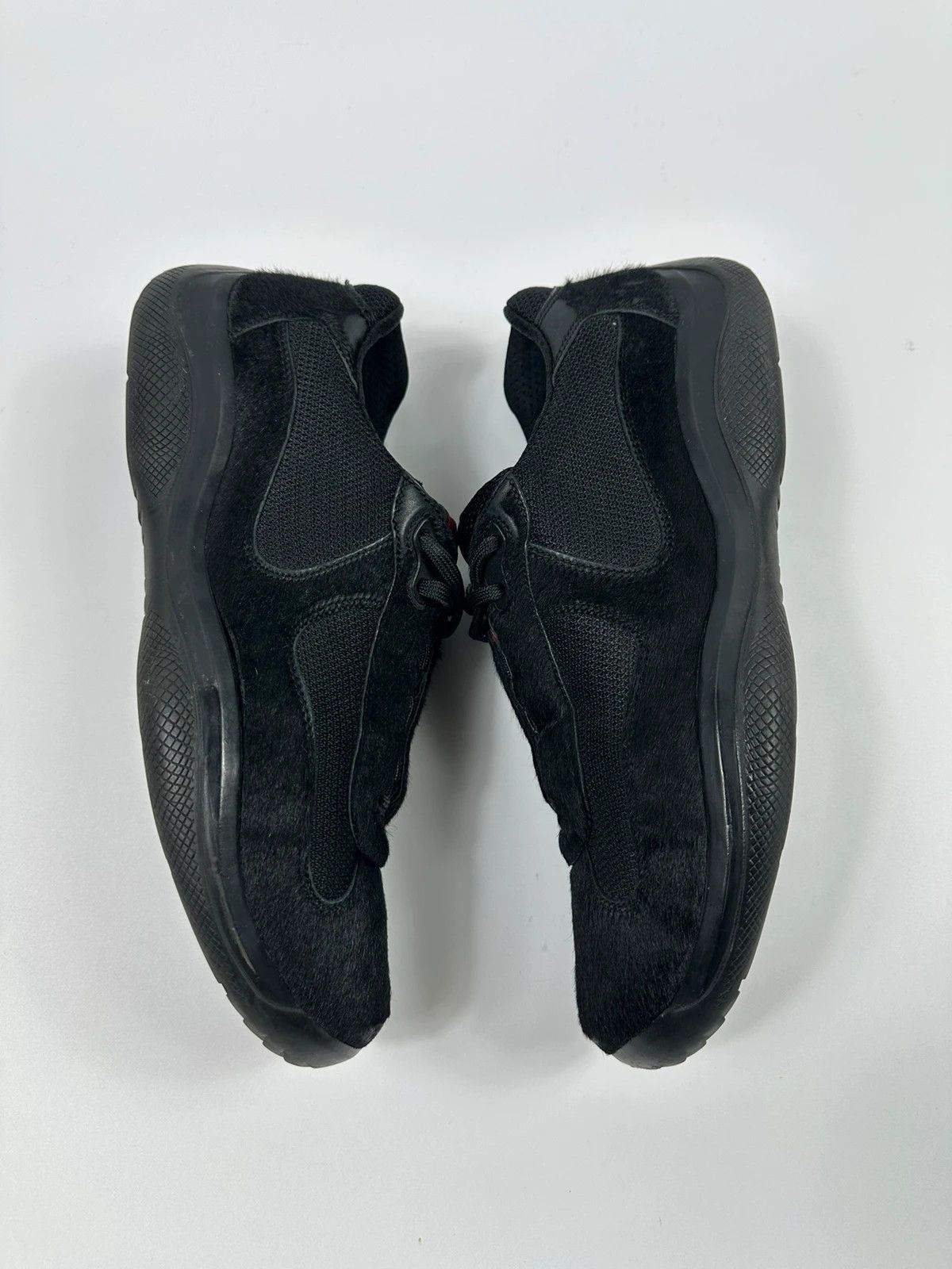 Prada Prada Sport 00’s Black Fur Americas Cup Sneakers Size US 10.5 / EU 43-44 - 4 Thumbnail