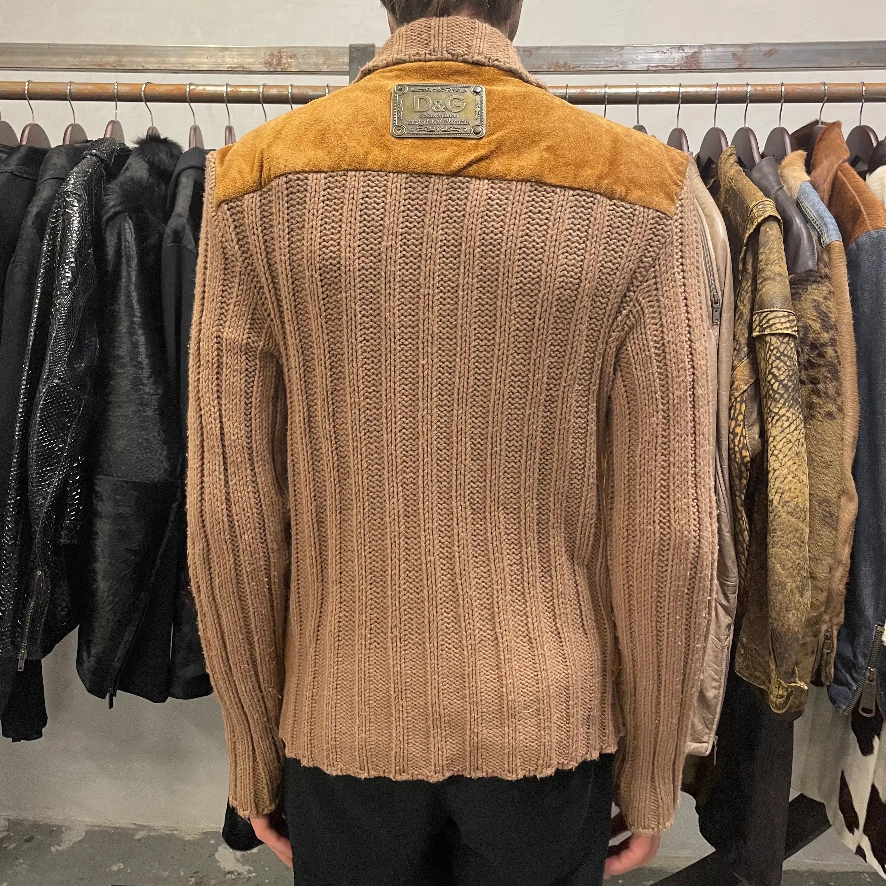 Dolce & Gabbana AW2002 Dolce & Gabbana Multi Zips Hybrid Leather & Wool Camel Jacket Size US M / EU 48-50 / 2 - 3 Thumbnail