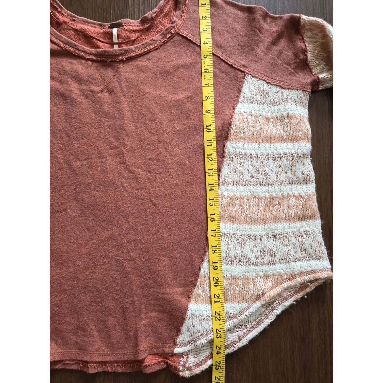 Free People Free People Oversized Knit Sweater Women's Medium Burnt Orange Two Tone Bohemian Knit Pullover Long Sleeve Casual Size M / US 6-8 / IT 42-44 - 6 Thumbnail
