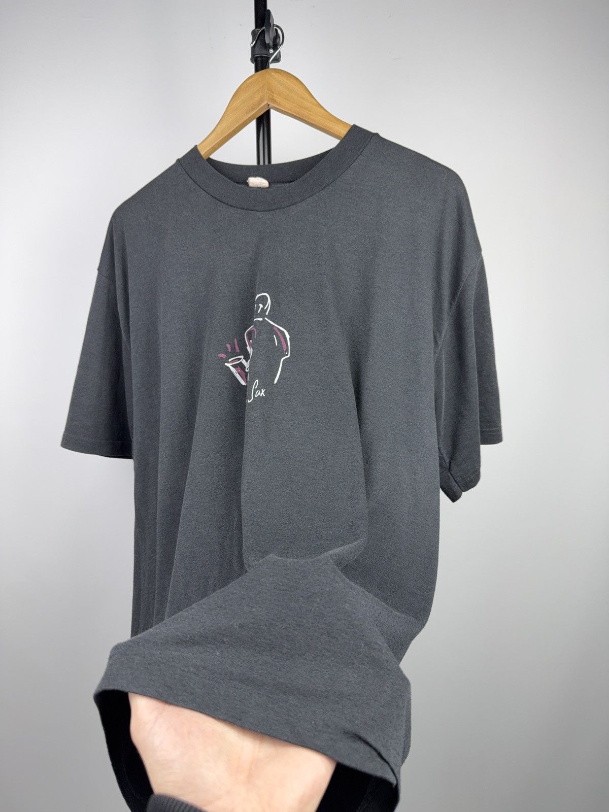 Vintage 90s Retro Vintage Feeling Sax Jazz Graphic Tee Made in Spain Size US XL / EU 56 / 4 - 8 Thumbnail