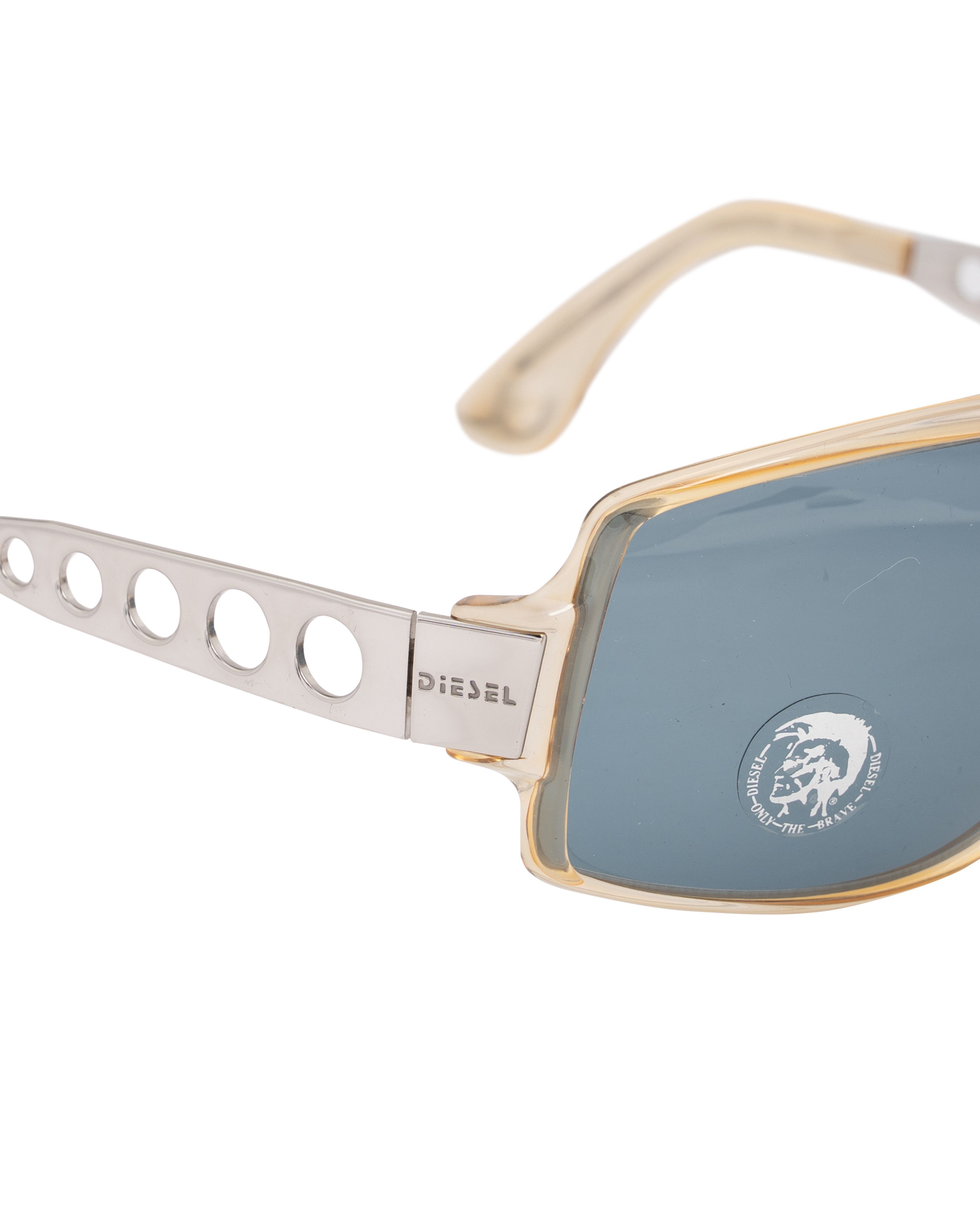 Diesel Diesel '00s Transparent Yellow Pilot Blue Lenses Sunglasses Size ONE SIZE - 2 Thumbnail