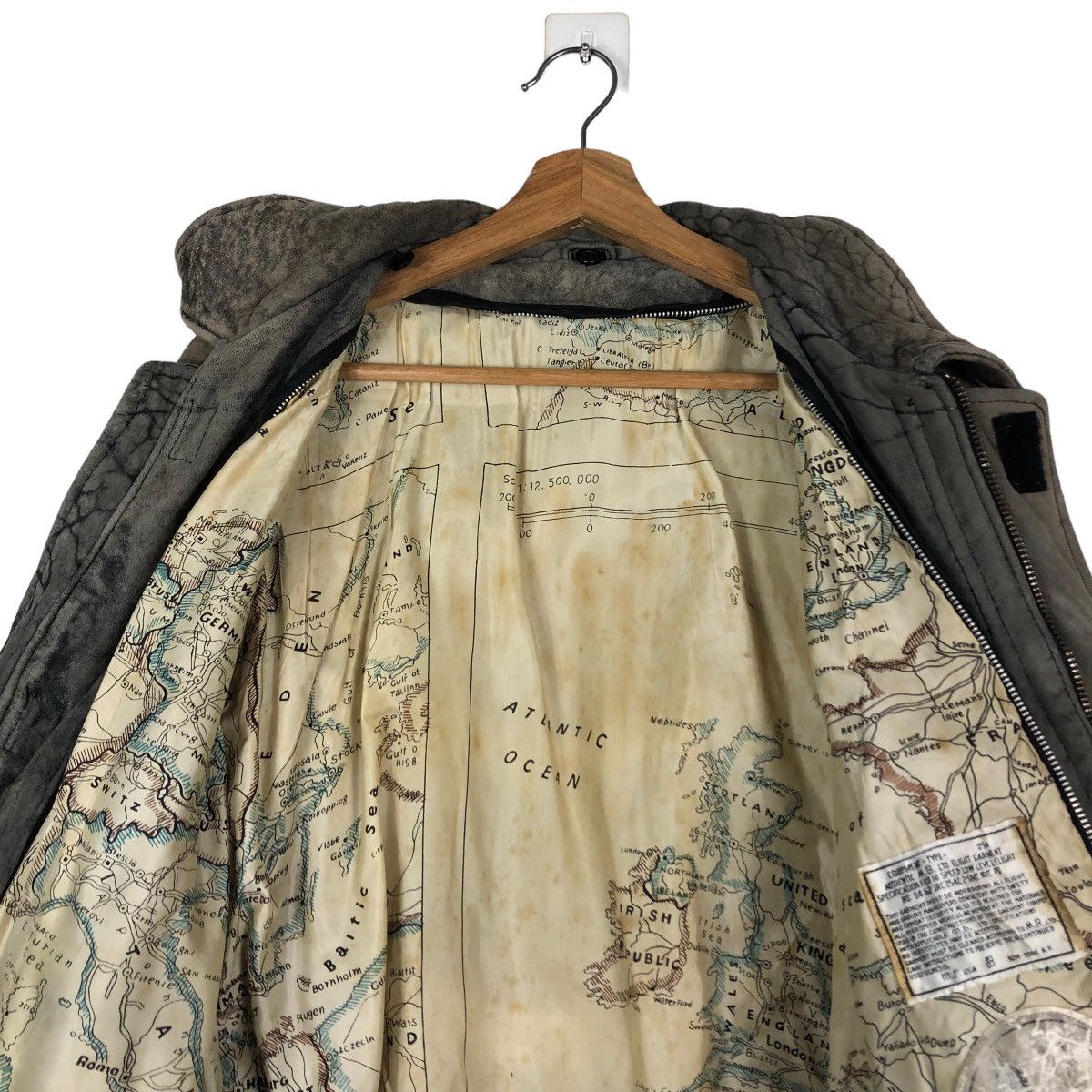 Vintage 🔥Vintage Fly Leather Jacket Bomber Map Lining Military Size US M / EU 48-50 / 2 - 14 Thumbnail