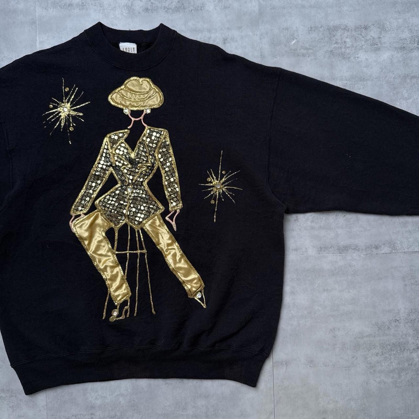 Other Y2K Karla Marie 00s Black Sweatshirt Size ONE SIZE - 6 Thumbnail