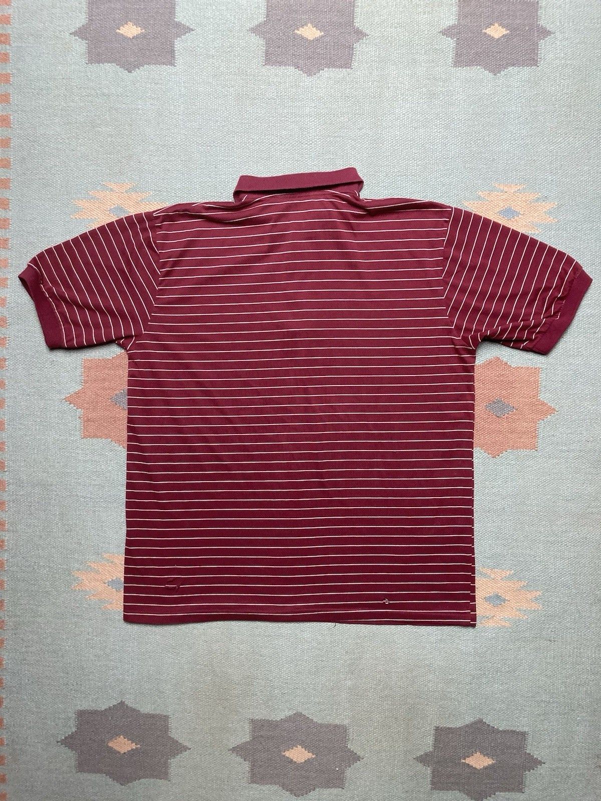 Vintage Vintage 80s polo shirt striped maroon red sears distressed L Size US L / EU 52-54 / 3 - 5 Thumbnail