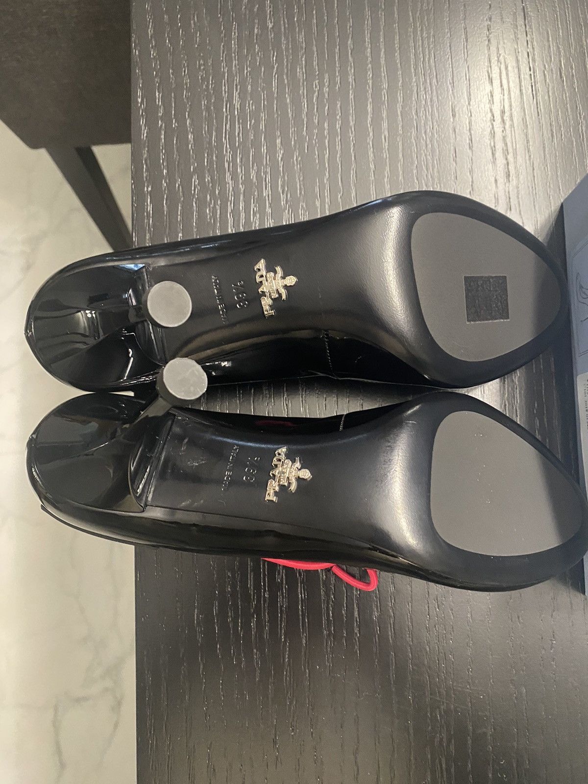Prada PRADA Patent Leather Rubber Logo D’Orsay High Heel Pumps Size US 9.5 / IT 39.5 - 6 Thumbnail
