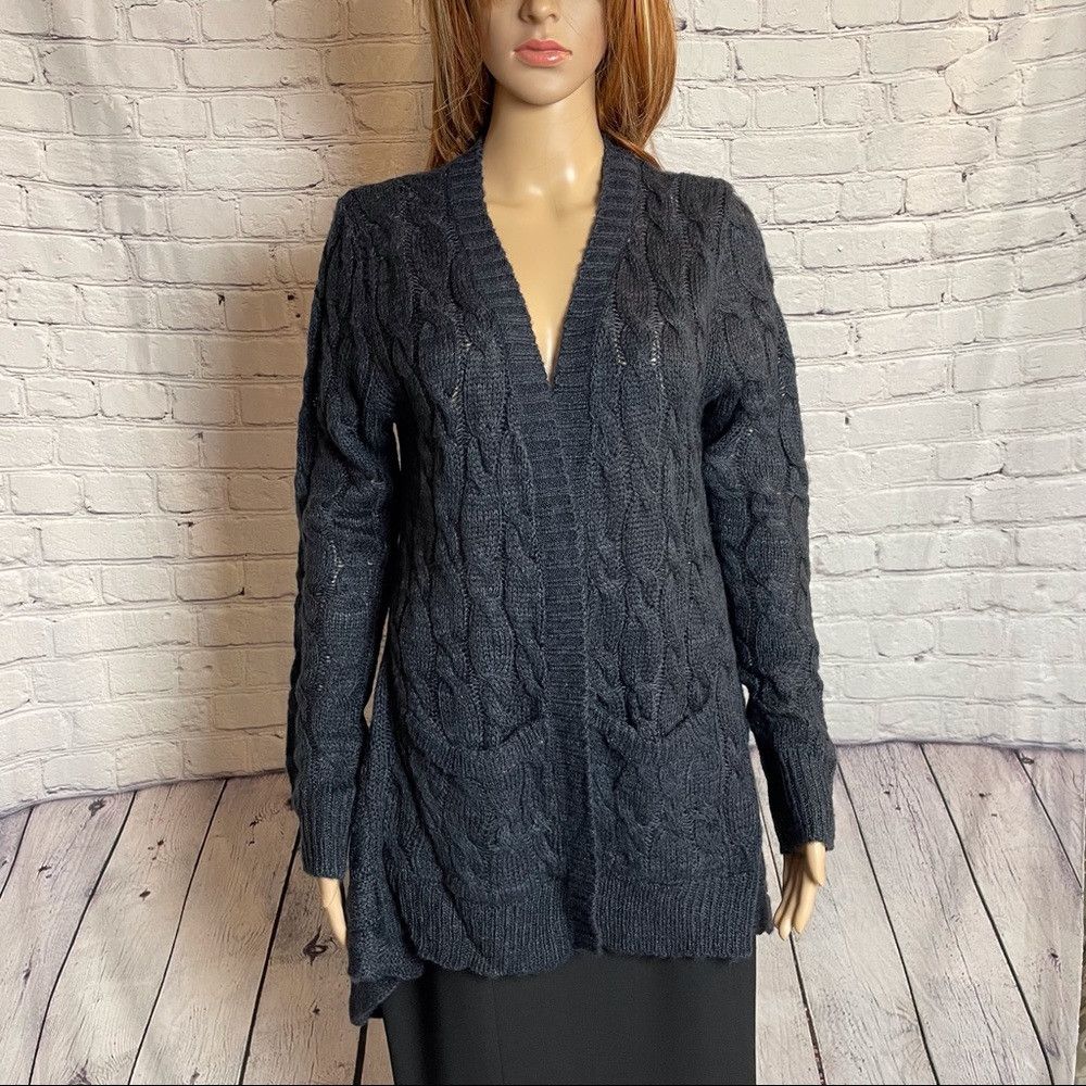 Other NWT New Ashley By 26 International Cable DRAPED CARDIGAN Si Size M / US 6-8 / IT 42-44 - 1 Thumbnail