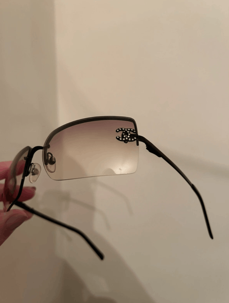 Chanel × Vintage CHANEL Sunglasses 4092-B Rimless Rhinestone 4017 Vintage Size ONE SIZE - 3 Thumbnail