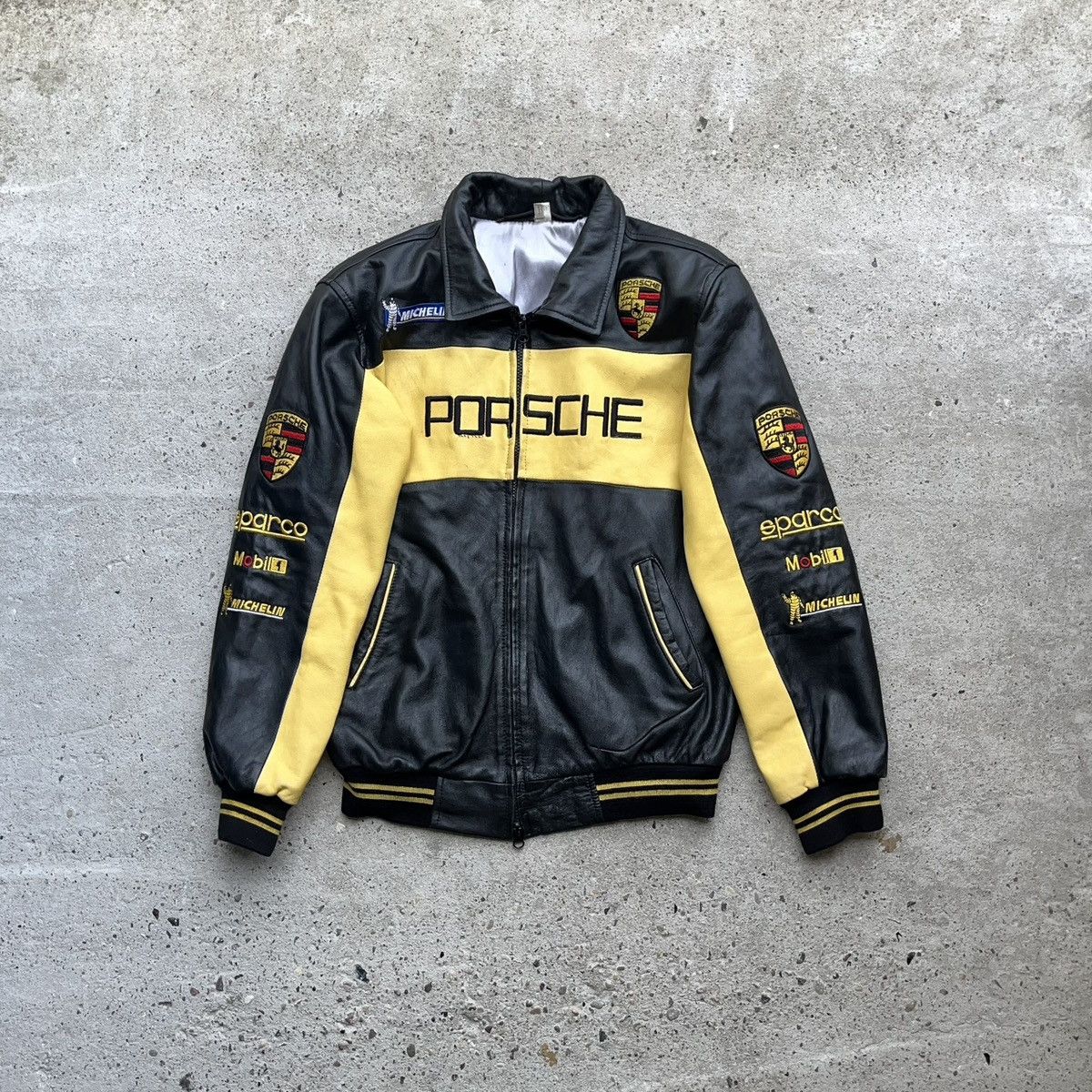 Vintage PORSCHE RACING LEATHER JACKET SPARCO LOGO VINTAGE | Grailed