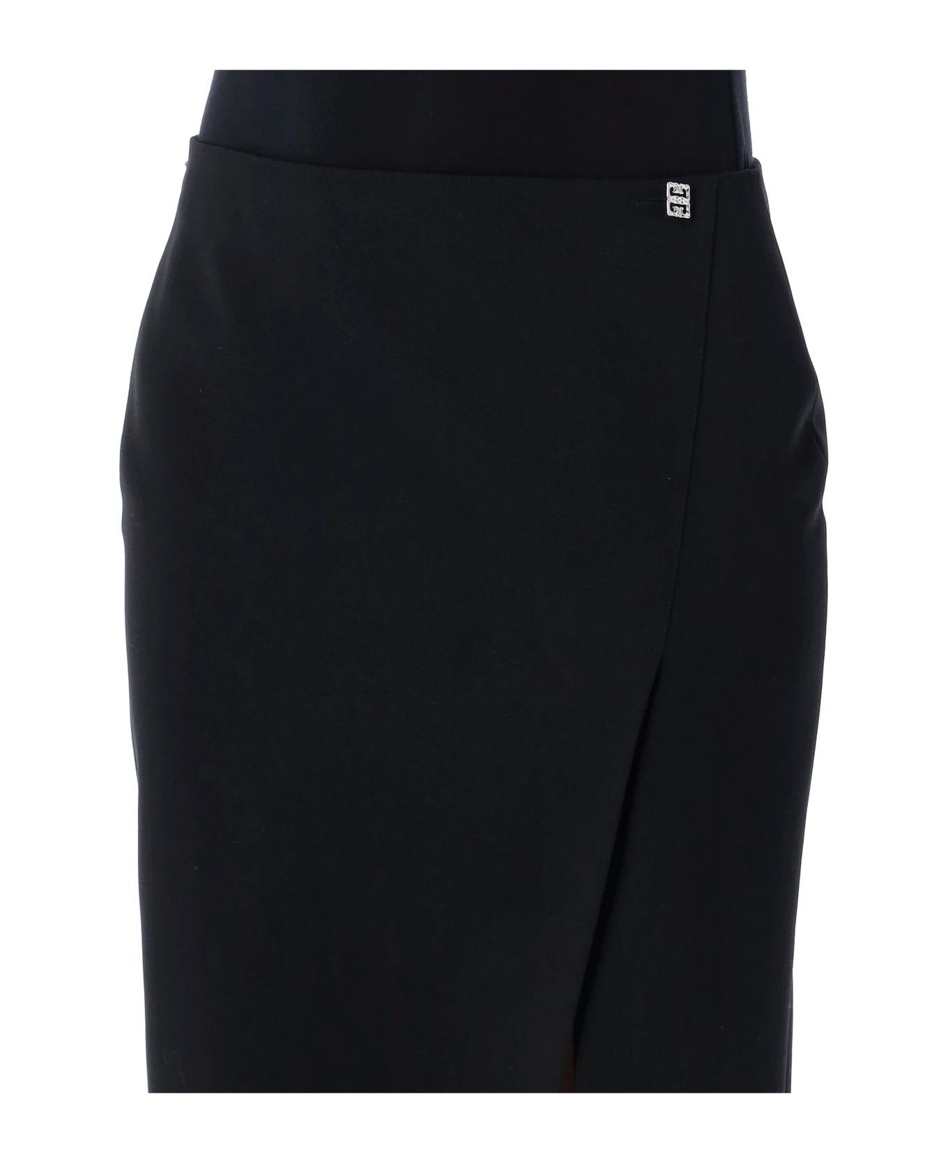 Givenchy o1n1vont0326 Wool Midi Skirt in Black Size 25" / US 0 / IT 36 - 1 Thumbnail
