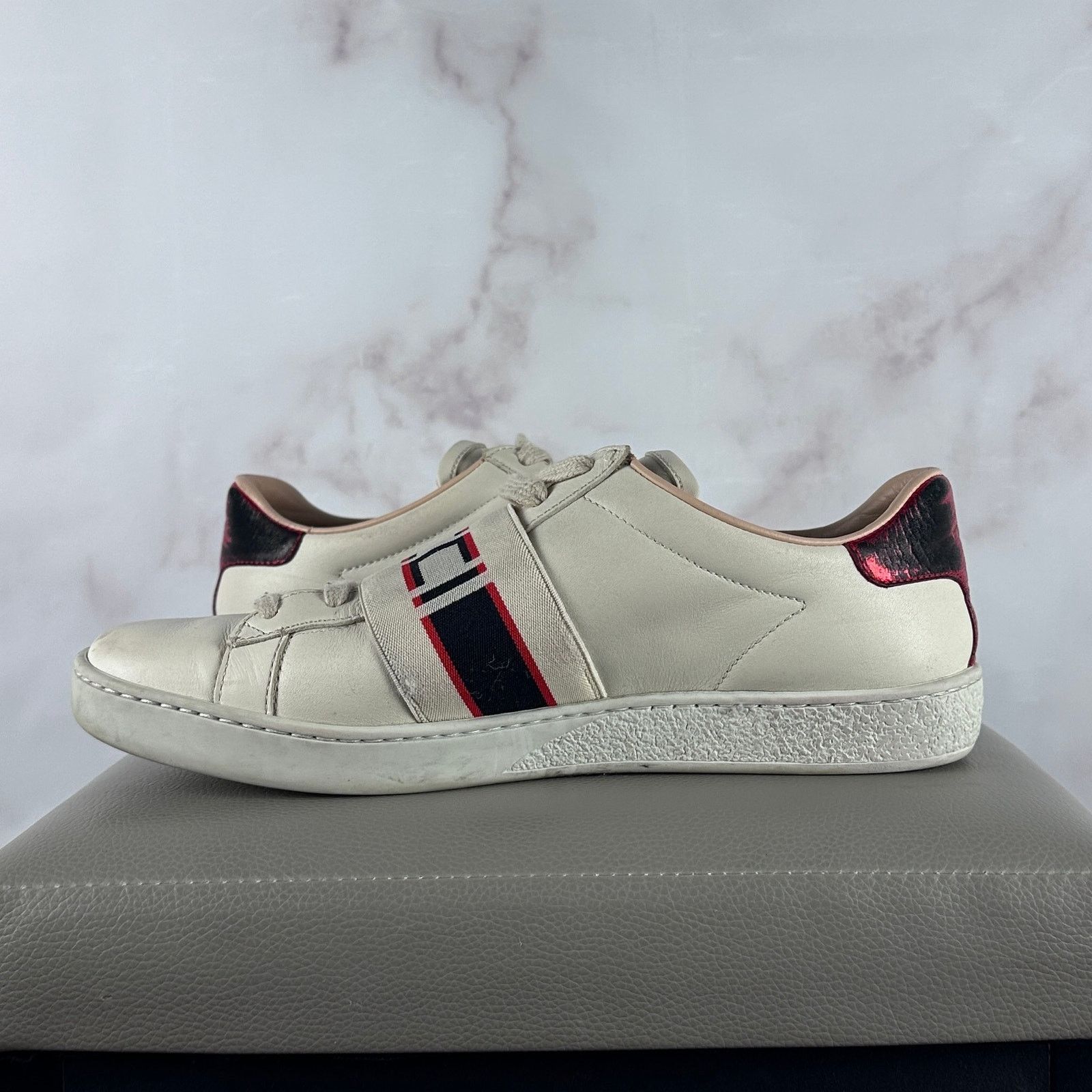 Gucci Ace Stripe White Low Sneaker Size US 5.5 / IT 35.5 - 13 Thumbnail