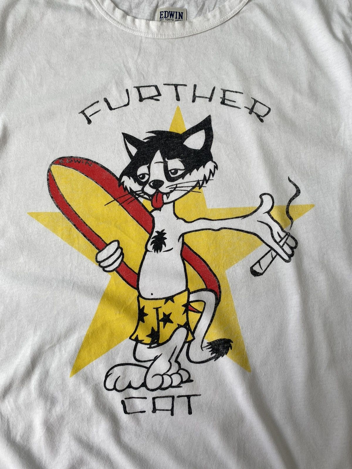 Edwin Edwin Further Cat TS White T-Shirt Size M Size US M / EU 48-50 / 2 - 2 Thumbnail
