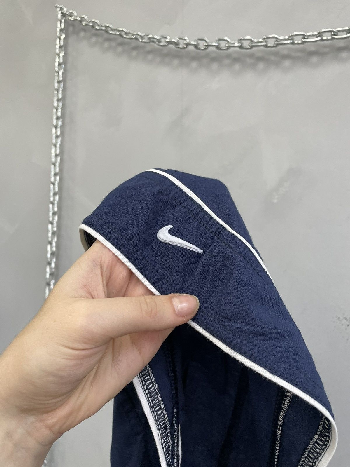 Nike Blue Y2K bandana hat Cap Swoosh Logo Embroidered