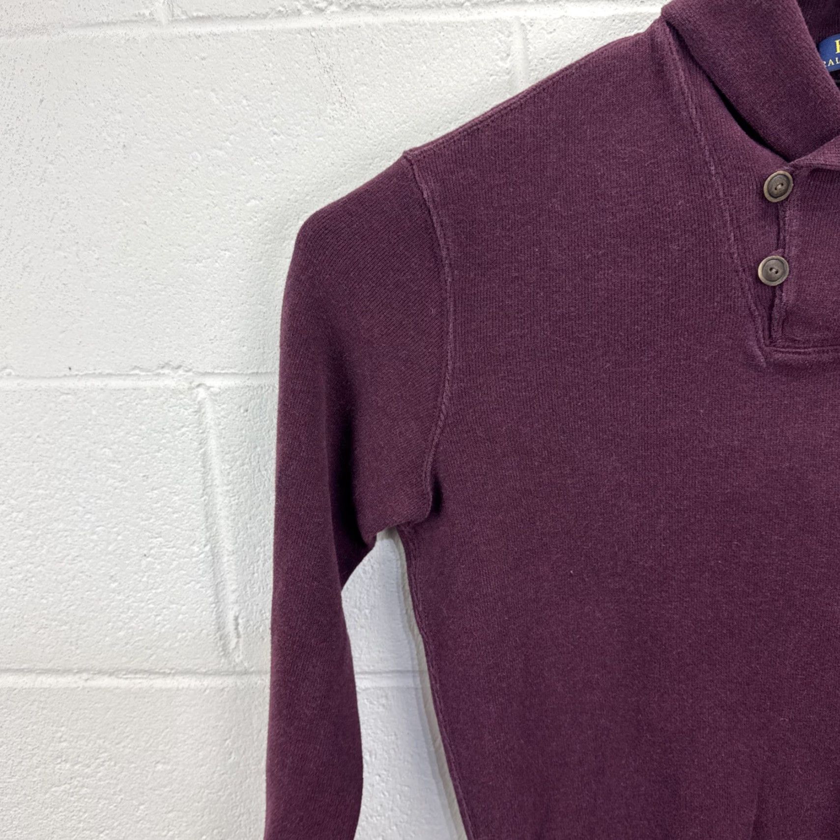 Polo Ralph Lauren Polo Ralph Lauren Sweater Mens Small Maroon Asymmetric Shawl Collar Long Sleeve Size US S / EU 44-46 / 1 - 4 Thumbnail