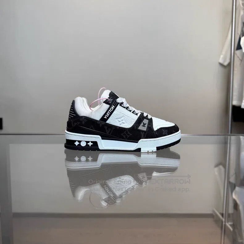 Louis Vuitton Louis Vuitton Trainer 24 New Black and White Denim shoes Size US 5.5 / IT 35.5 - 2 Thumbnail