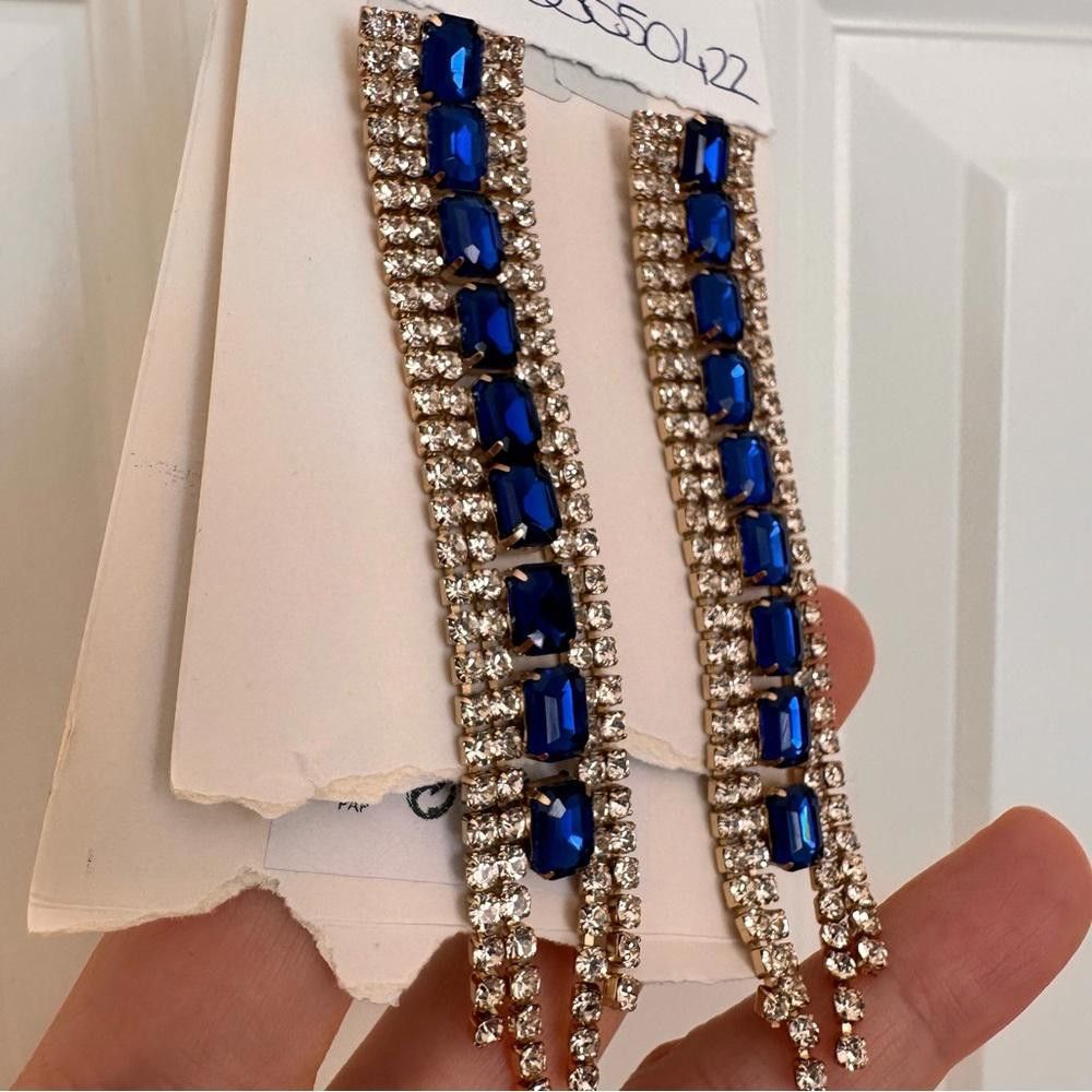 Designer Intrend by Max Mara Dangle Earrings with Rhinestones Size ONE SIZE - 3 Thumbnail
