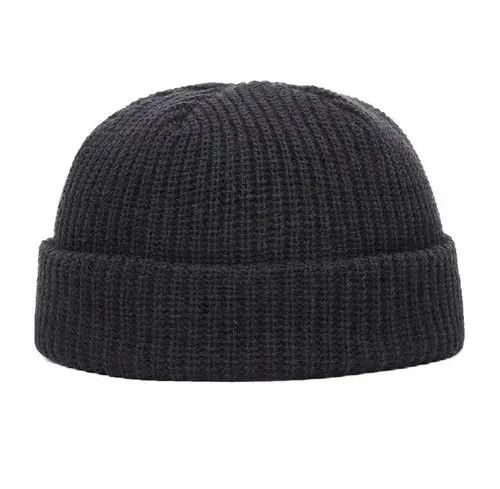 VIBE Knitted Beanie Hat Black Size ONE SIZE - 4 Thumbnail