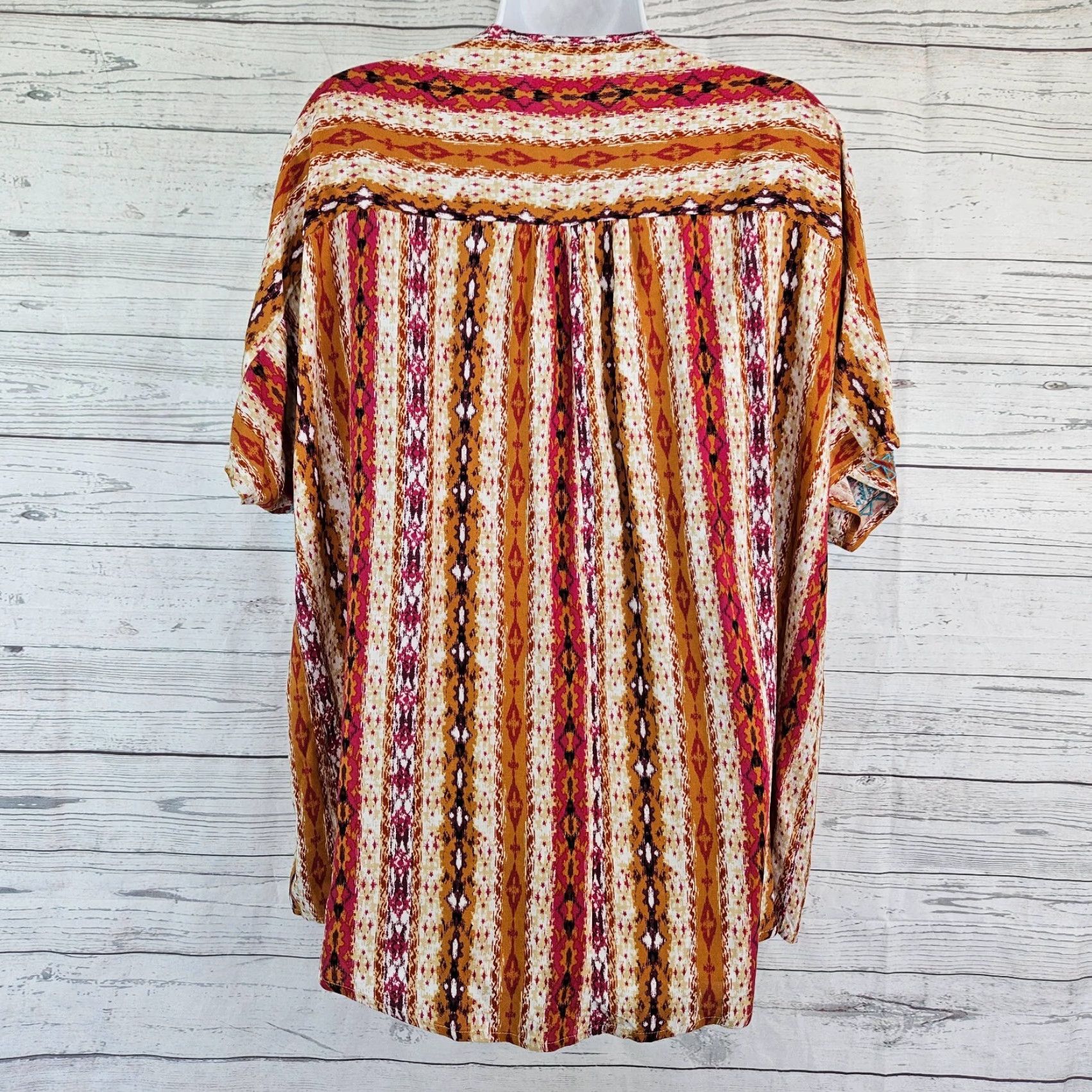 Pinko Savanna Jane Blouse Kimono Open Front Rayon Embroidered Womens S/M Pink Blue Size S / US 4 / IT 40 - 3 Thumbnail