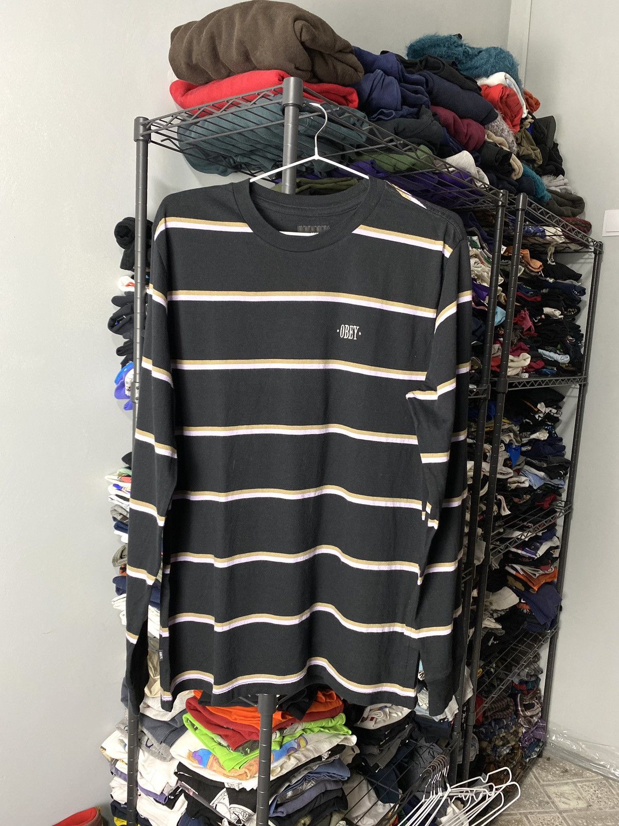 Obey Beautiful Obey Striped Longsleeve T Shirt Alien Girl Blind Size US M / EU 48-50 / 2 - 1 Thumbnail