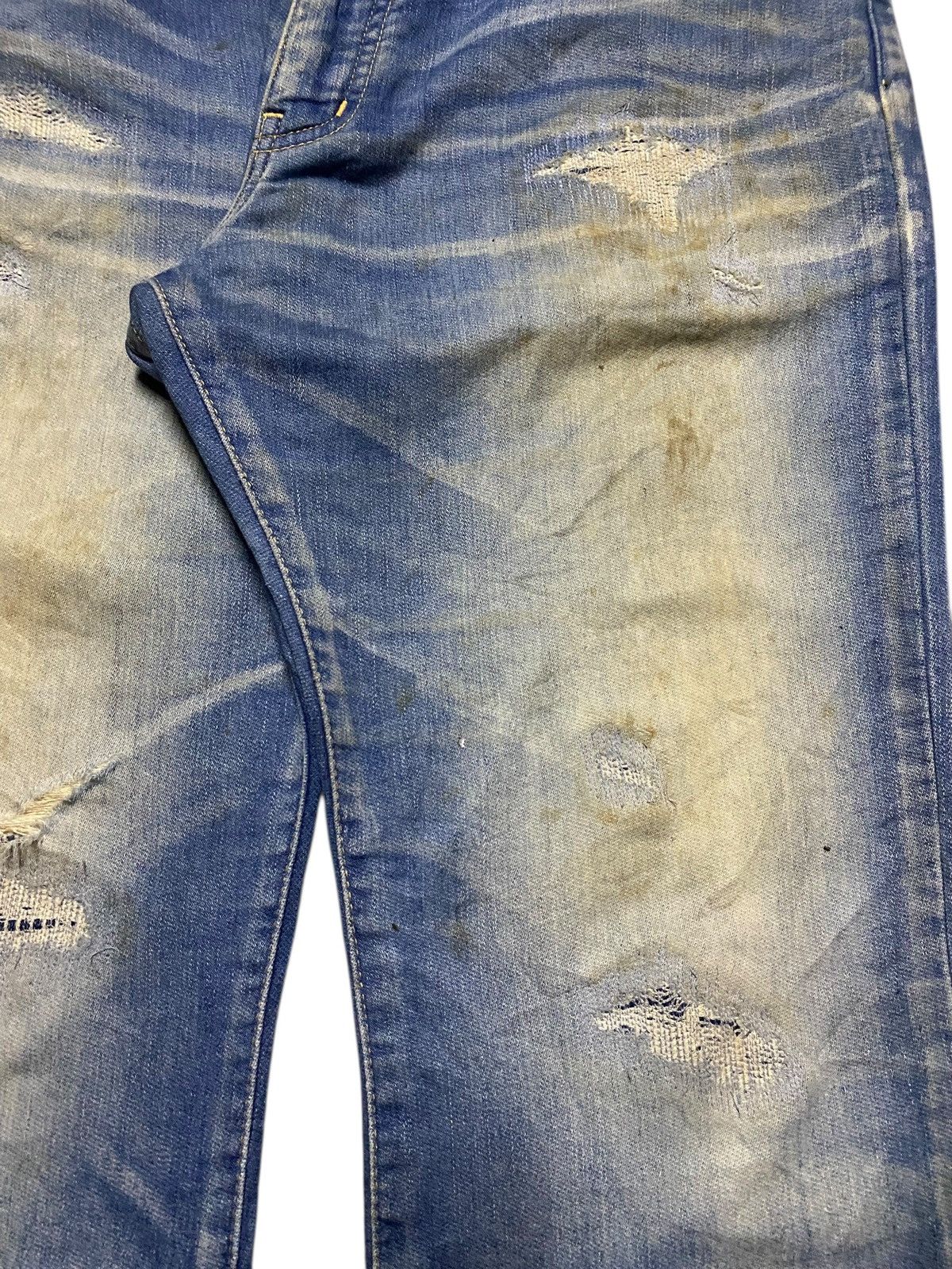 Japanese Brand Rare vintage RH Jeans navy & white denim straight leg jeans Size US 33 - 8 Thumbnail