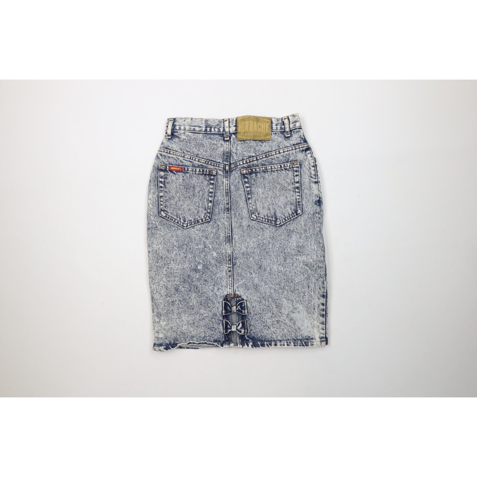 Vintage Vintage 90s Streetwear Distressed Acid Wash Denim Jean Skirt Size 28" / US 6 / IT 42 - 8 Thumbnail