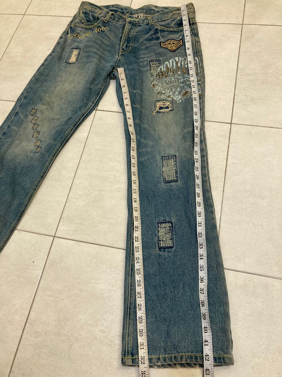 Hysteric Glamour Vintage Surf Distressed Denim Body Glove Surf Size US 33 - 7 Thumbnail
