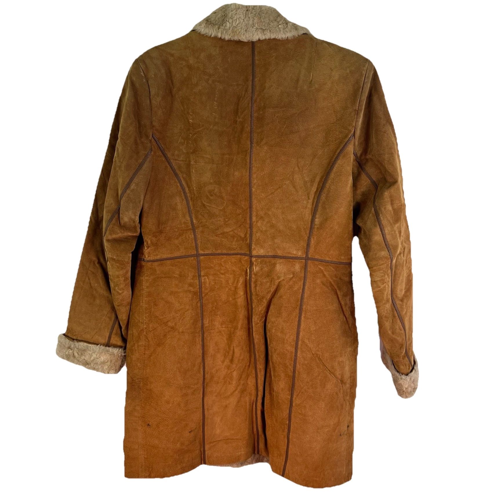 Vintage VTG Gallery Vintage Suede Leather Jacket Women’s Brown Size M Faux Fur Trim Size M / US 6-8 / IT 42-44 - 6 Thumbnail