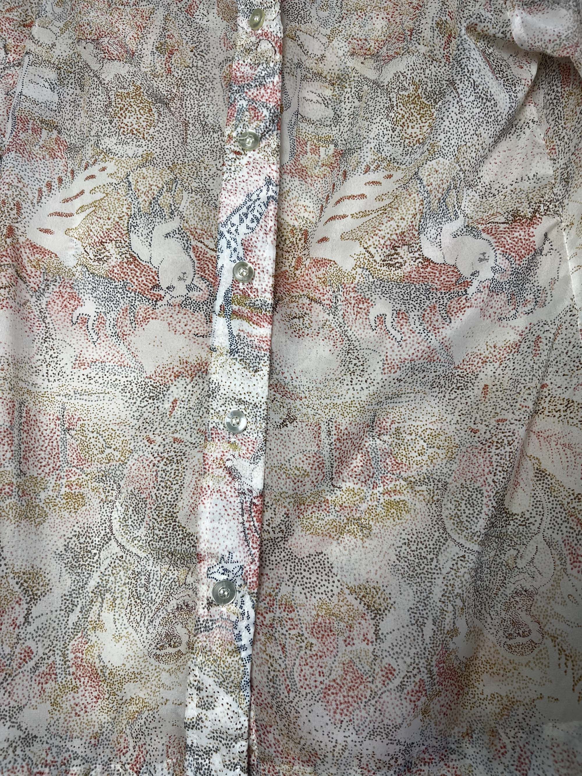 Vintage Vintage 1960's Shapely Sheer Animal Art Button Up Shirt Size M / US 6-8 / IT 42-44 - 7 Thumbnail