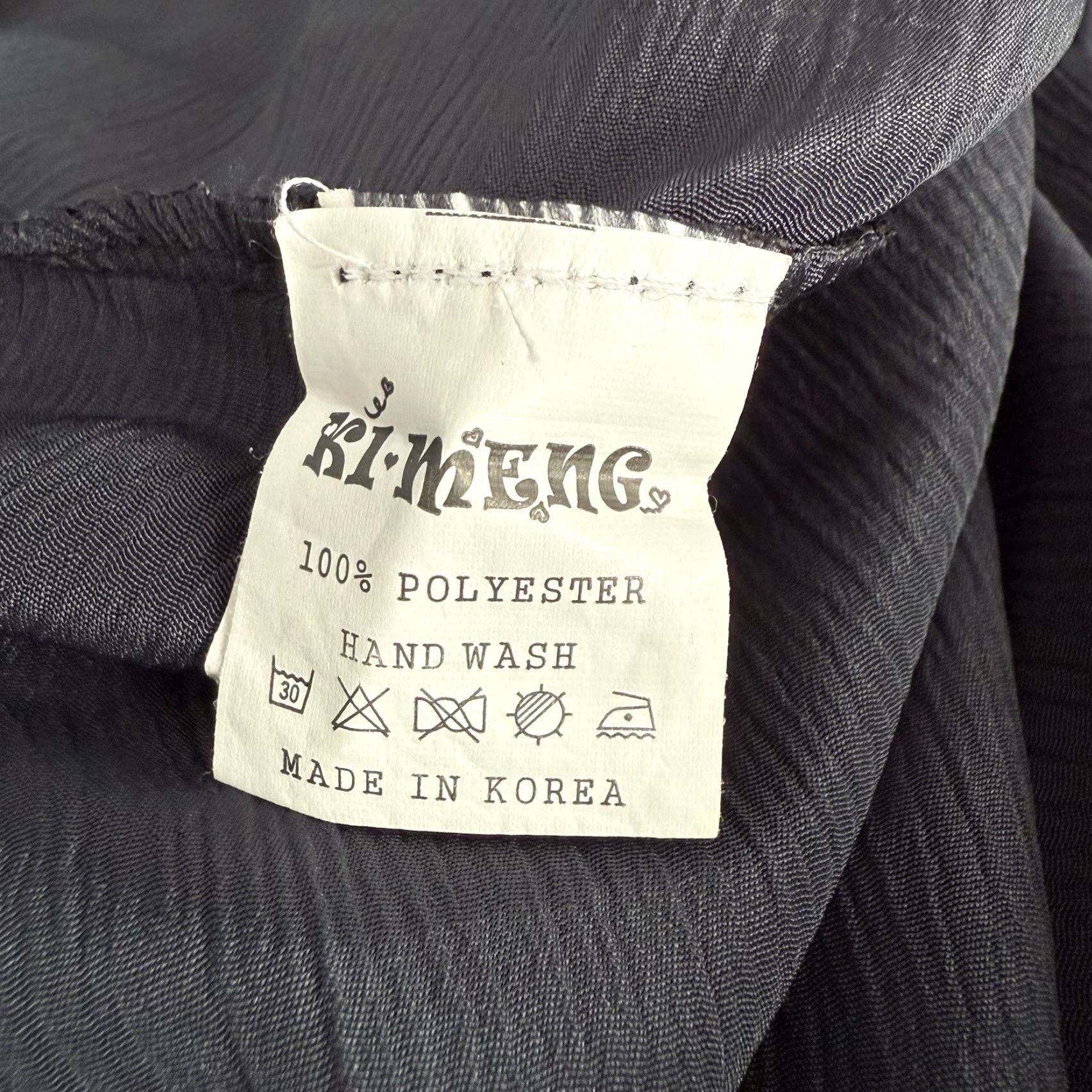 Vintage KI Meng Pleated Pleats Midi Maxi Dress Crinkle Gray/Blue Lagenlook Art O/S Lagenlook Art Size ONE SIZE - 6 Thumbnail