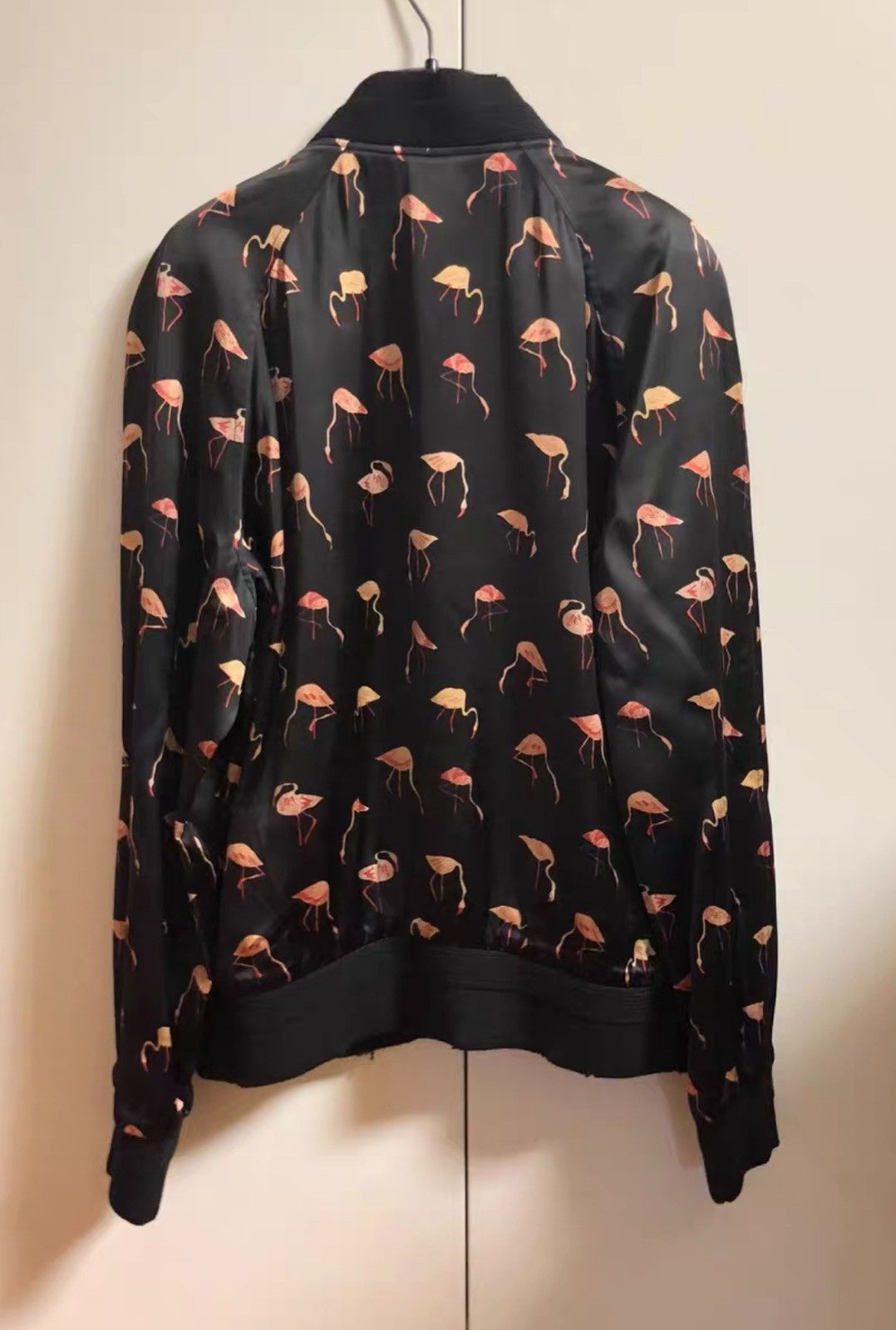 Saint Laurent Paris Saint Laurent Flamingo All-Print Silk Jacket Size US L / EU 52-54 / 3 - 2 Thumbnail