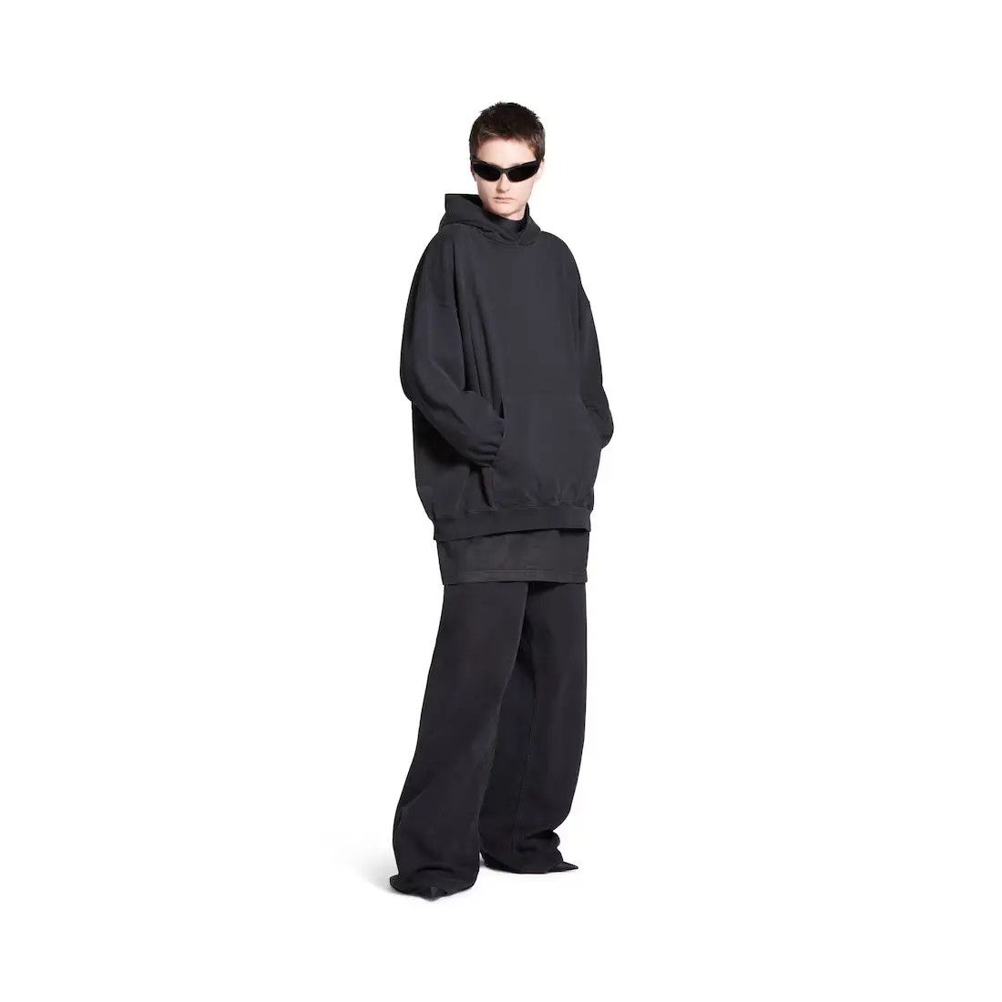 Balenciaga o1in1g0725 Back Hoodie Large Fit in Black Size XXL / US 16-18 / IT 52-54 - 6 Thumbnail