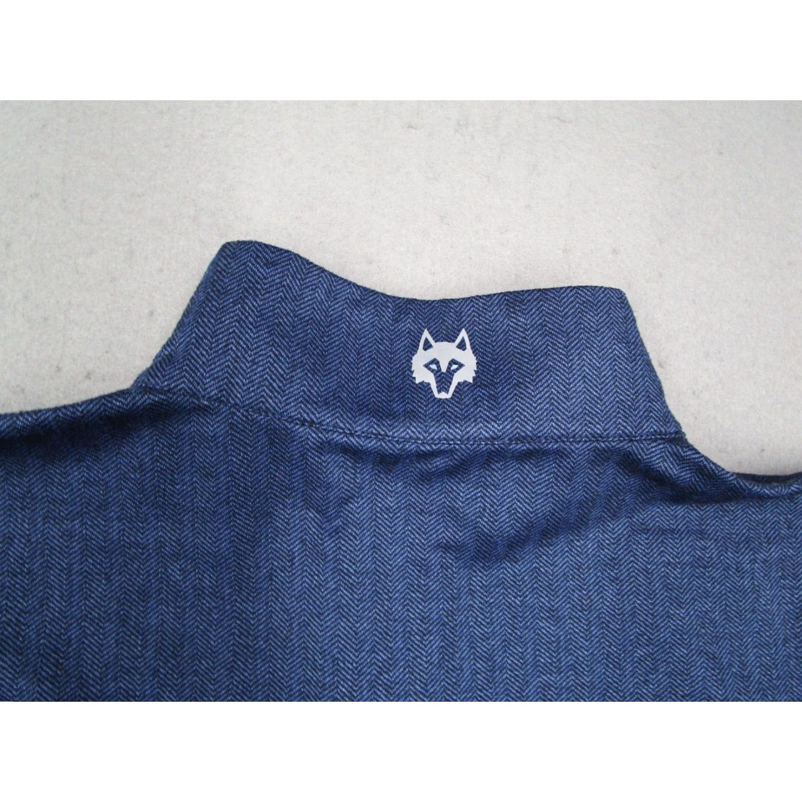 Vintage Greyson Jacket Mens Large Blue 1/4 Zip Herringbone Pullover Wolf Golf FLAW* Size US L / EU 52-54 / 3 - 5 Thumbnail