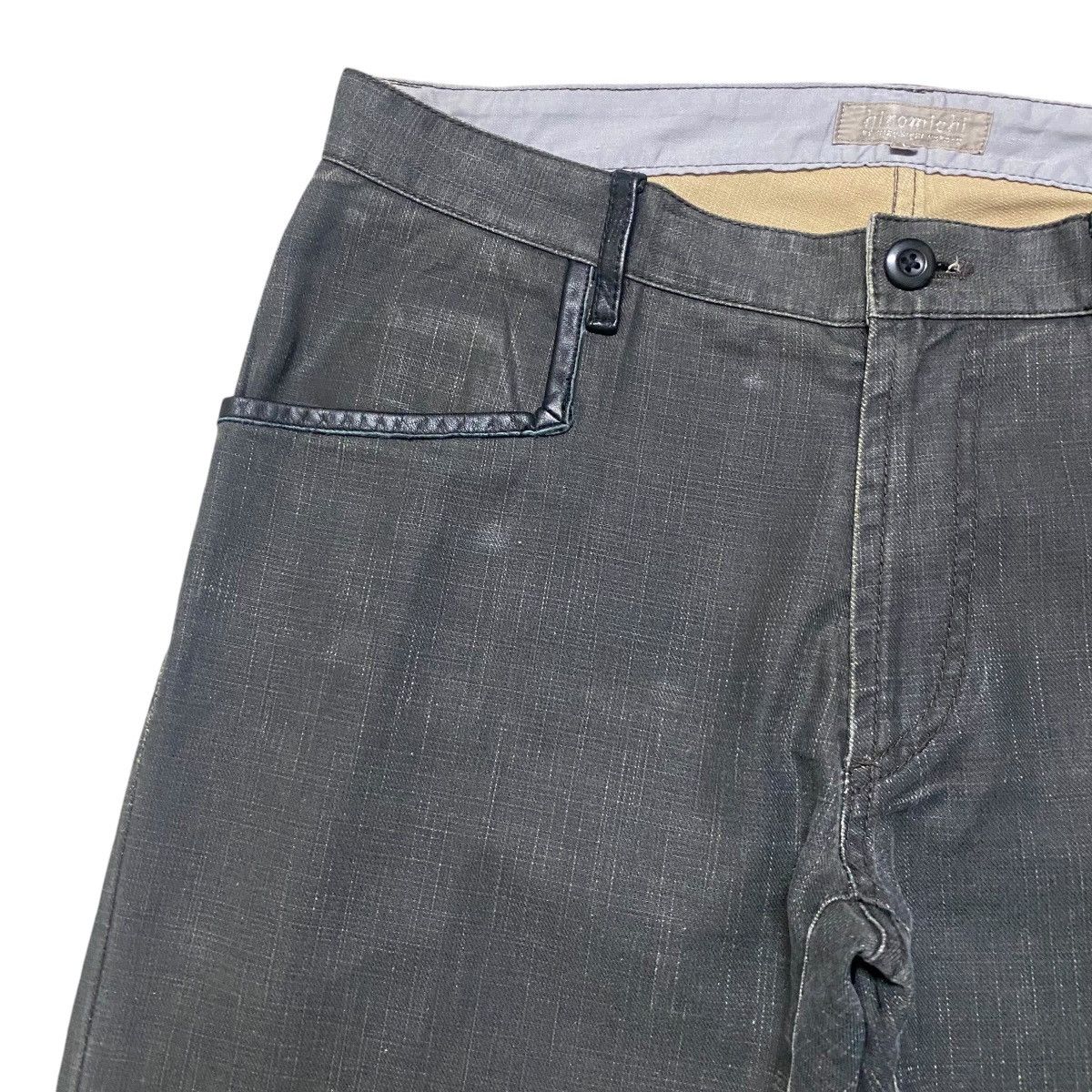 Japanese Brand Hiromichi Nakano Black Waxed Denim Flare Jeans Hedi Slimane Size US 31 - 4 Thumbnail